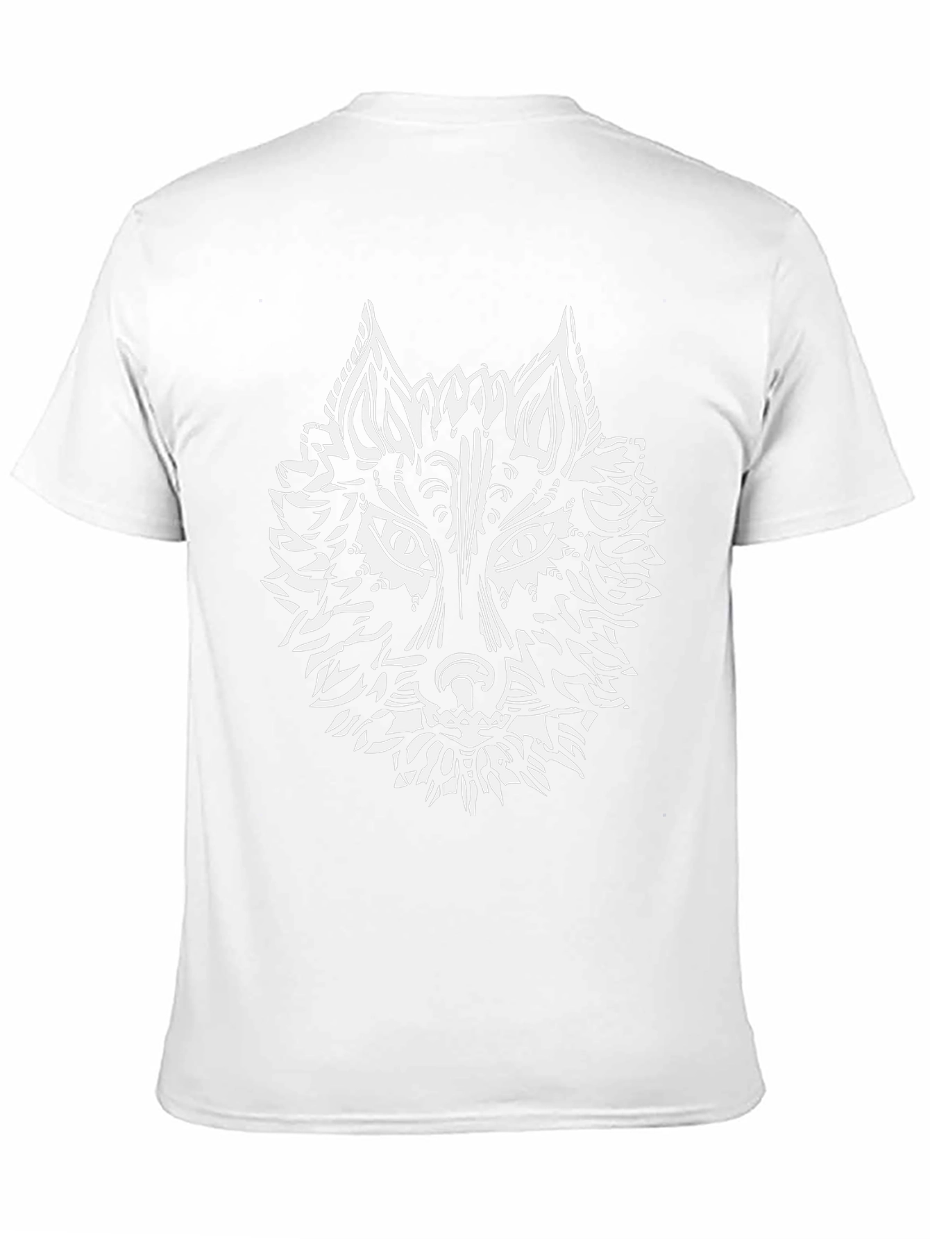 Tribal Wolf Graphic Tee - Black Cotton T-Shirt