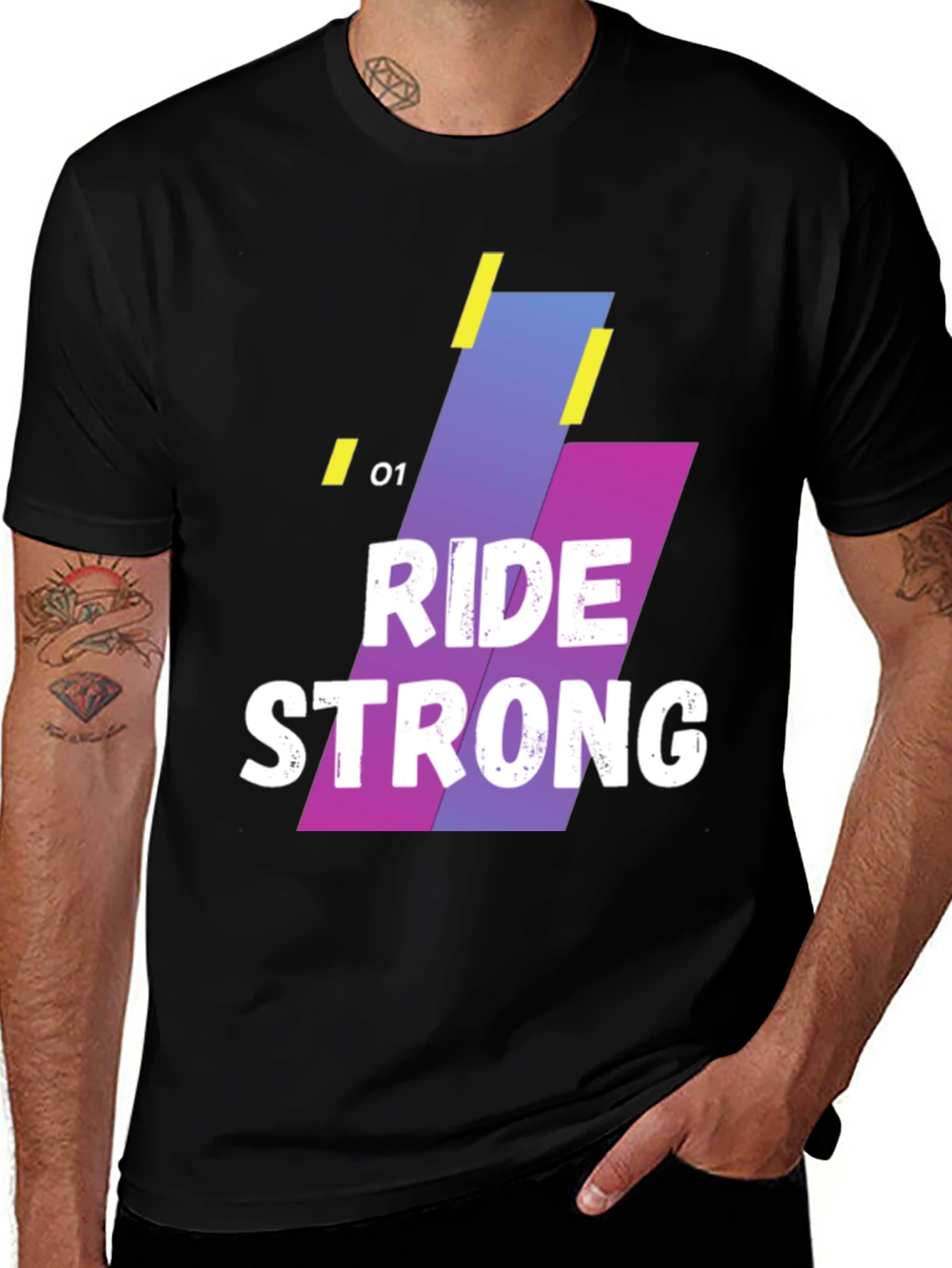 Ride Strong Graphic T-Shirt - Black Cotton Blend