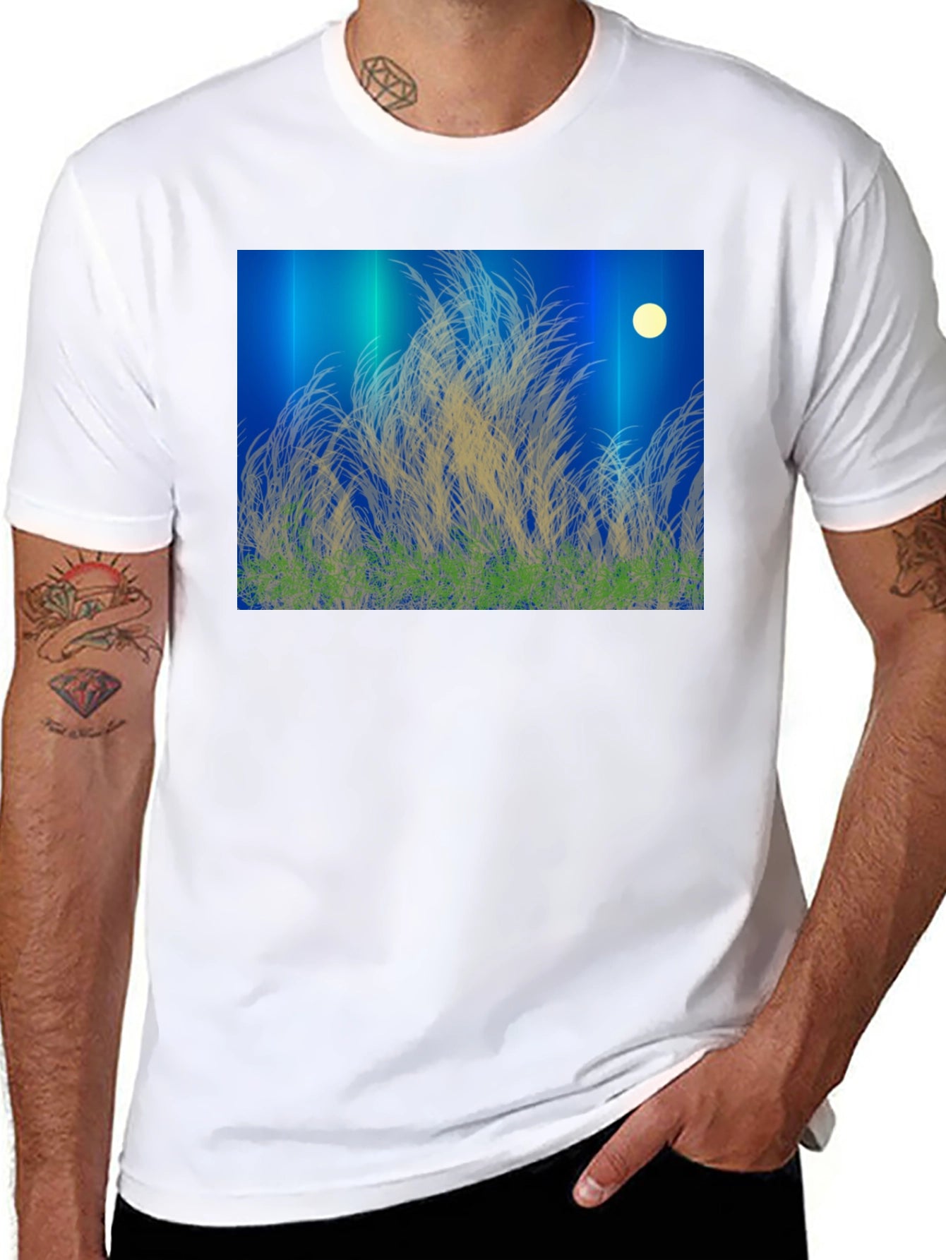 Moonlit Meadow Black T-Shirt
