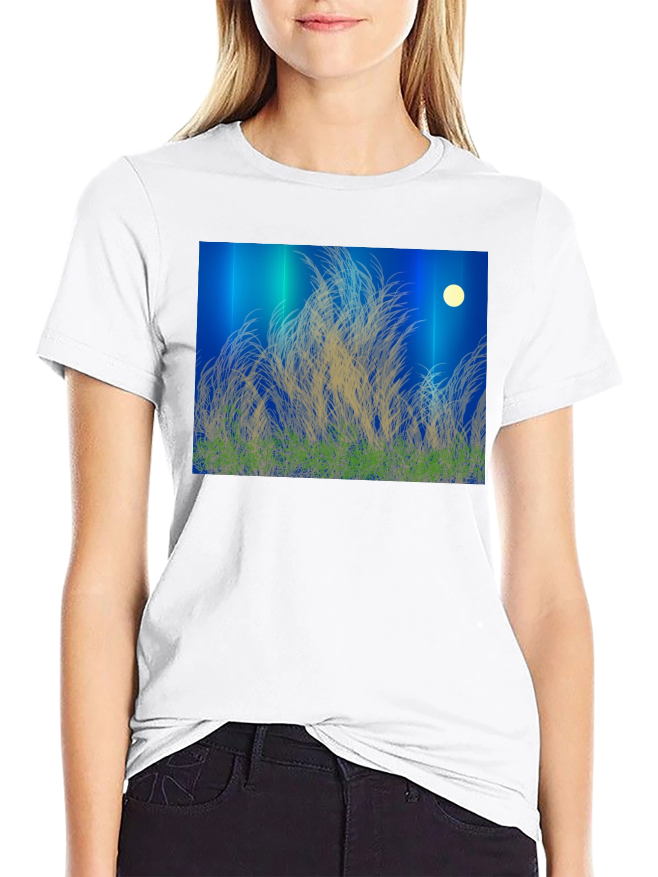 Moonlit Meadow Black T-Shirt