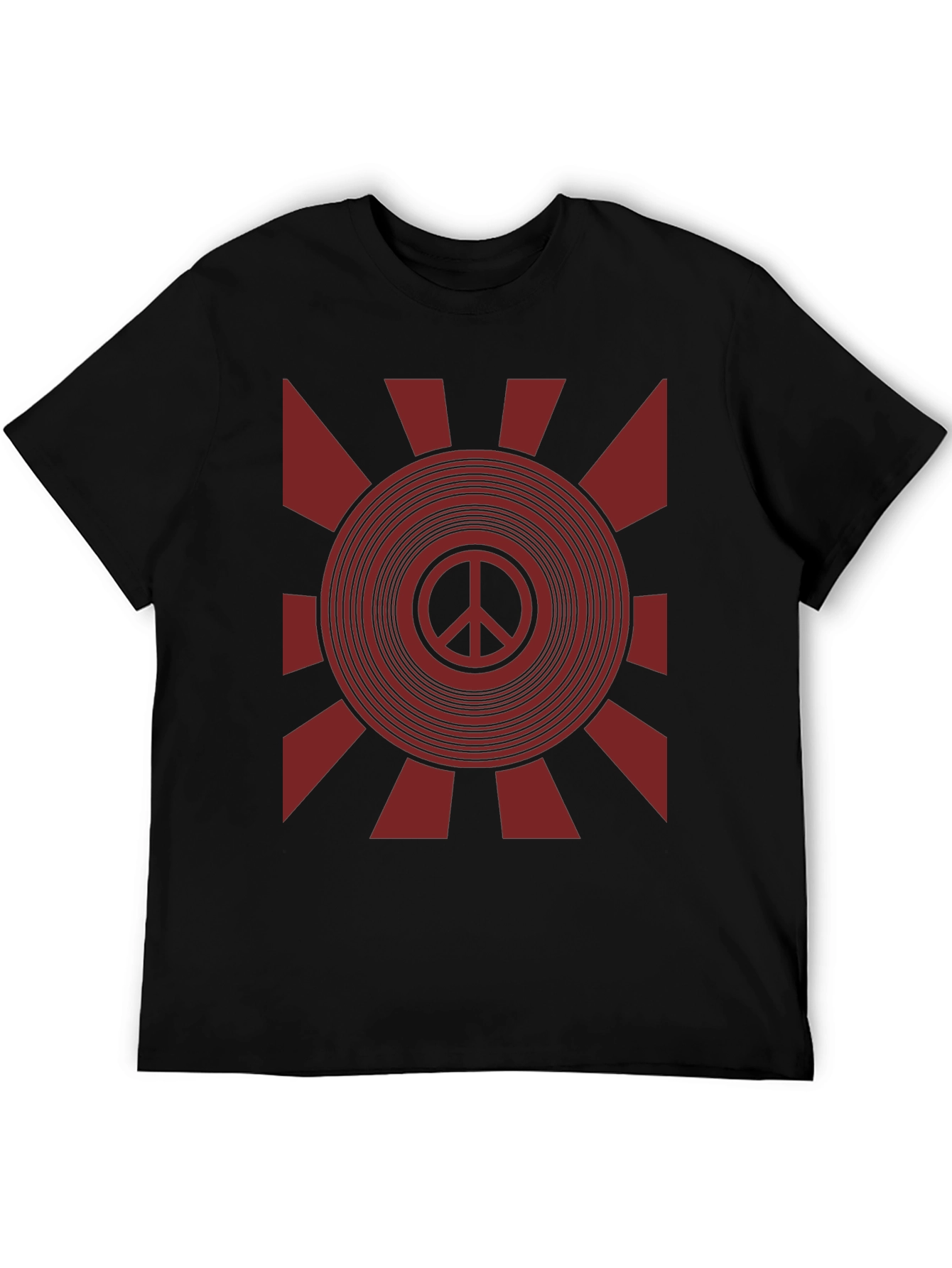 Retro Peace Sign Graphic T-Shirt - Black