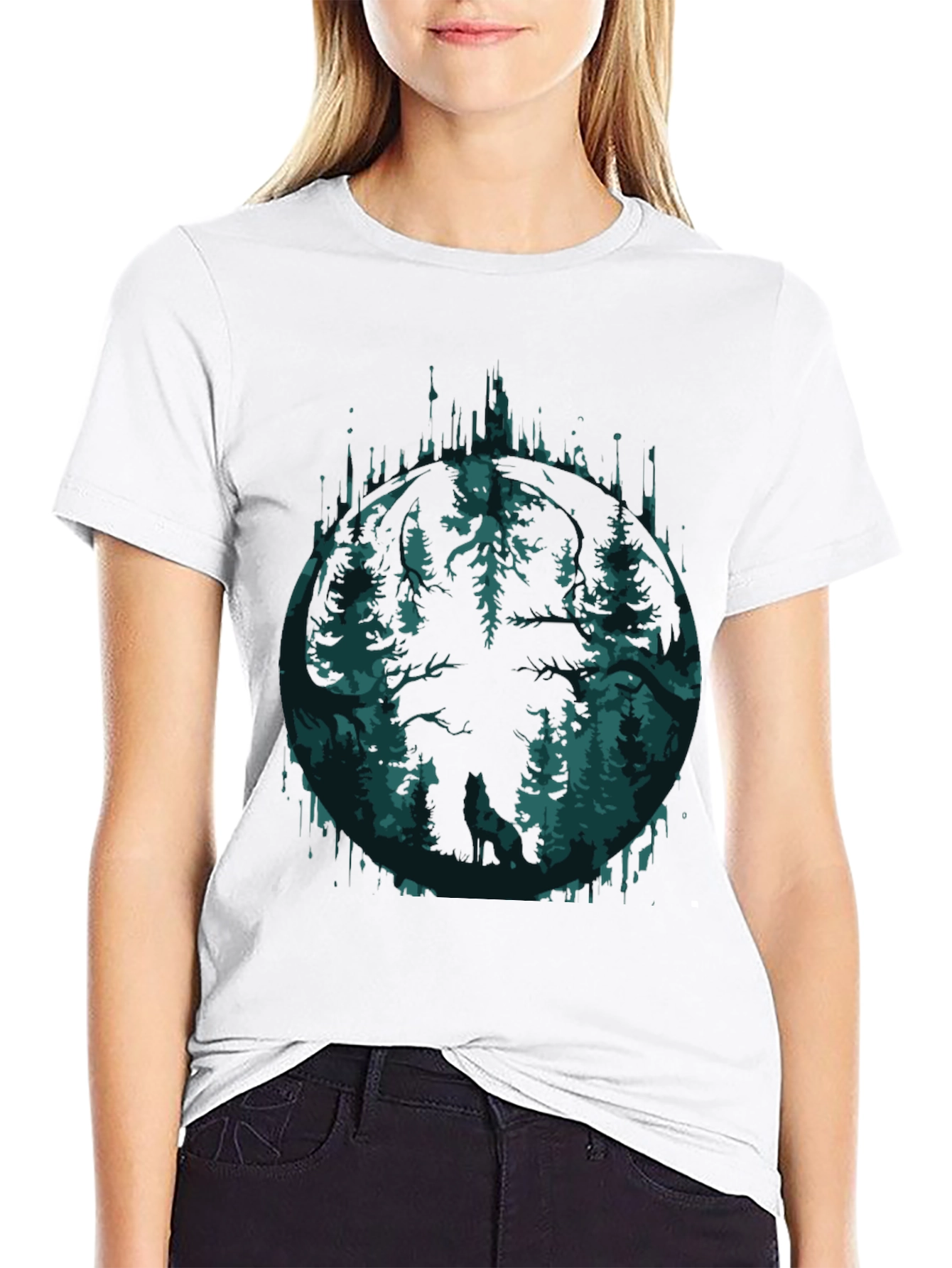 Nature Forest Graphic Tee - Soft Black Shirt
