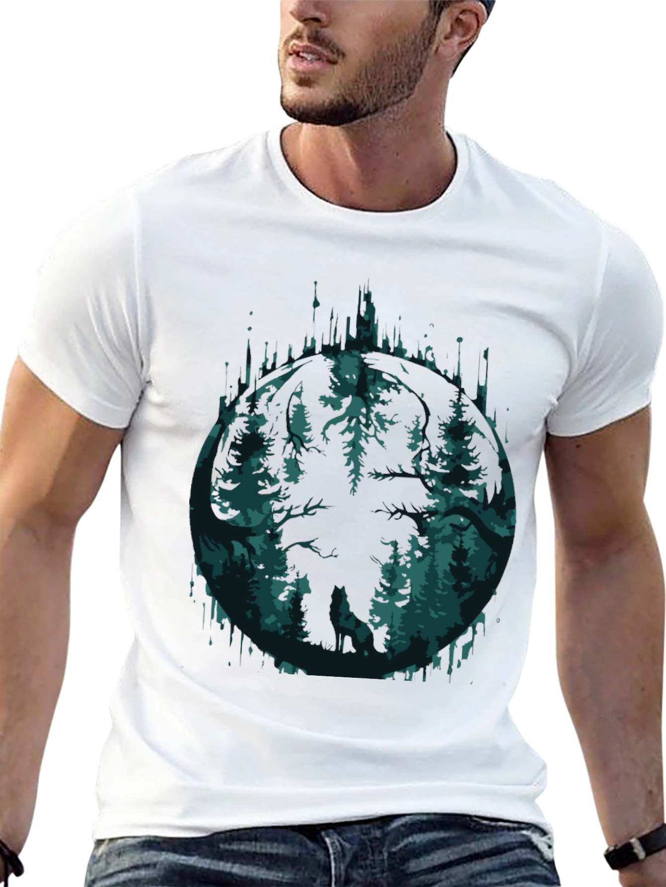 Nature Forest Graphic Tee - Soft Black Shirt