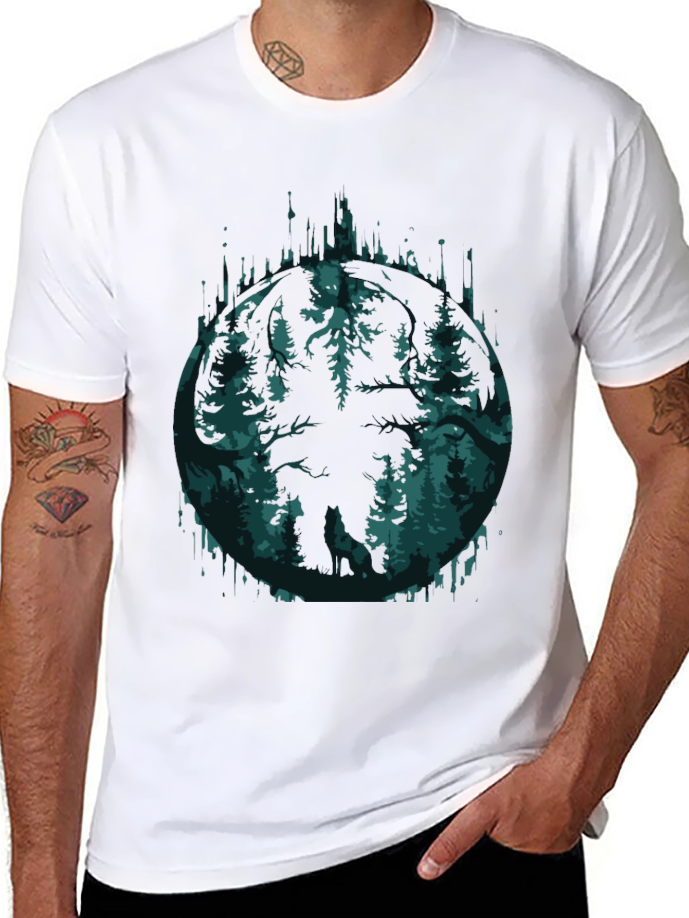 Nature Forest Graphic Tee - Soft Black Shirt