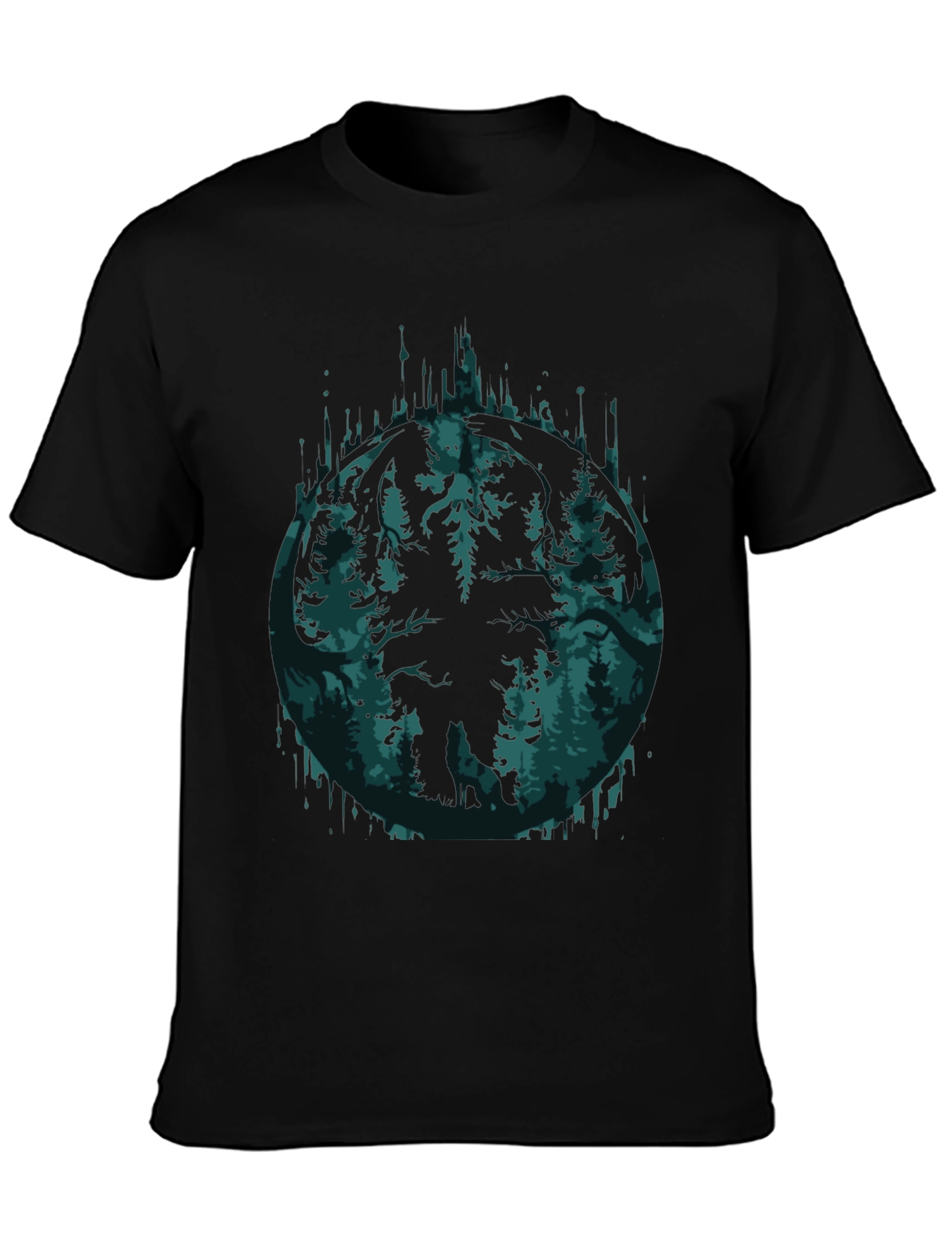 Nature Forest Graphic Tee - Soft Black Shirt