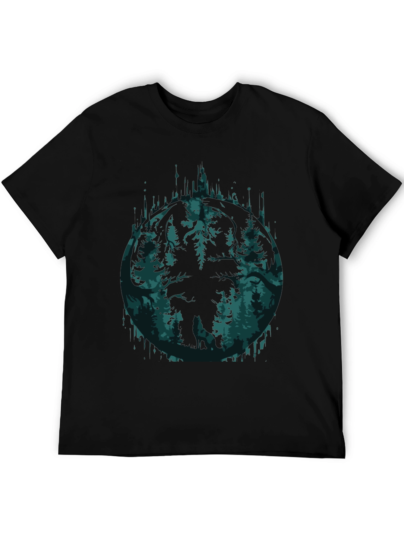 Nature Forest Graphic Tee - Soft Black Shirt