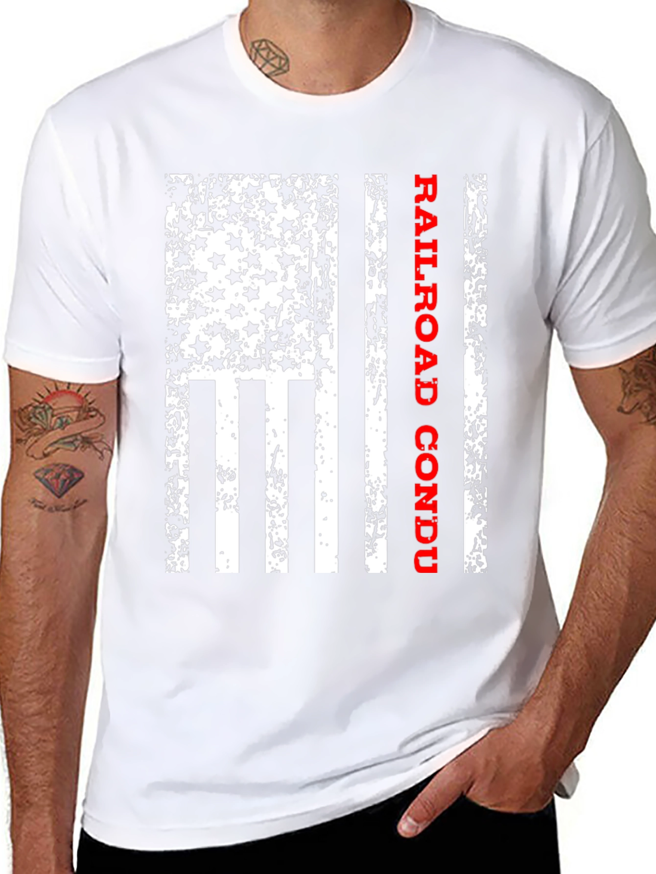 Railroad Conductor Flag T-Shirt