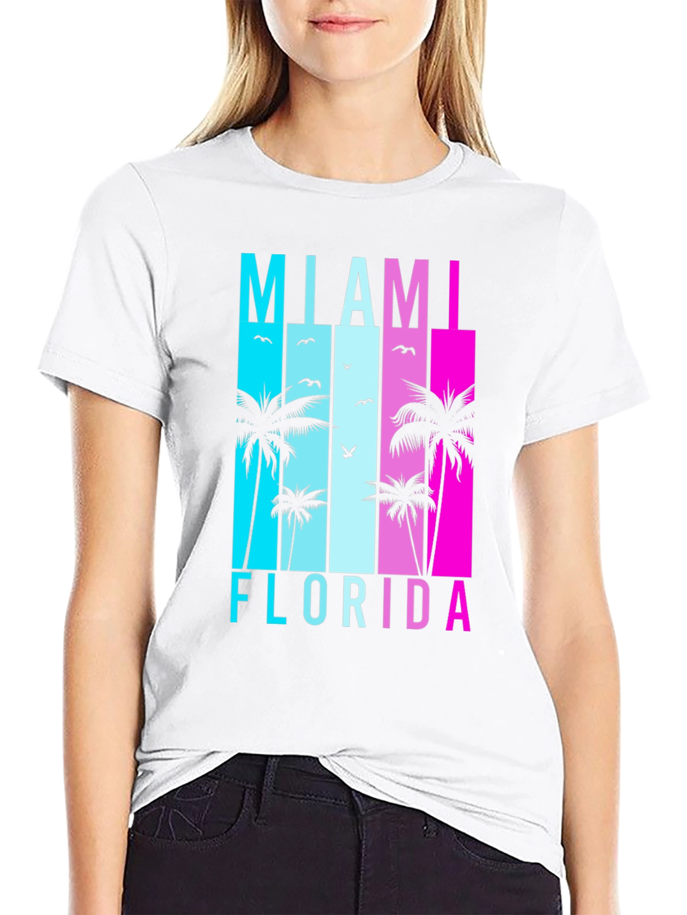 Miami Florida T-Shirt Retro Palm Tree Graphic Tee