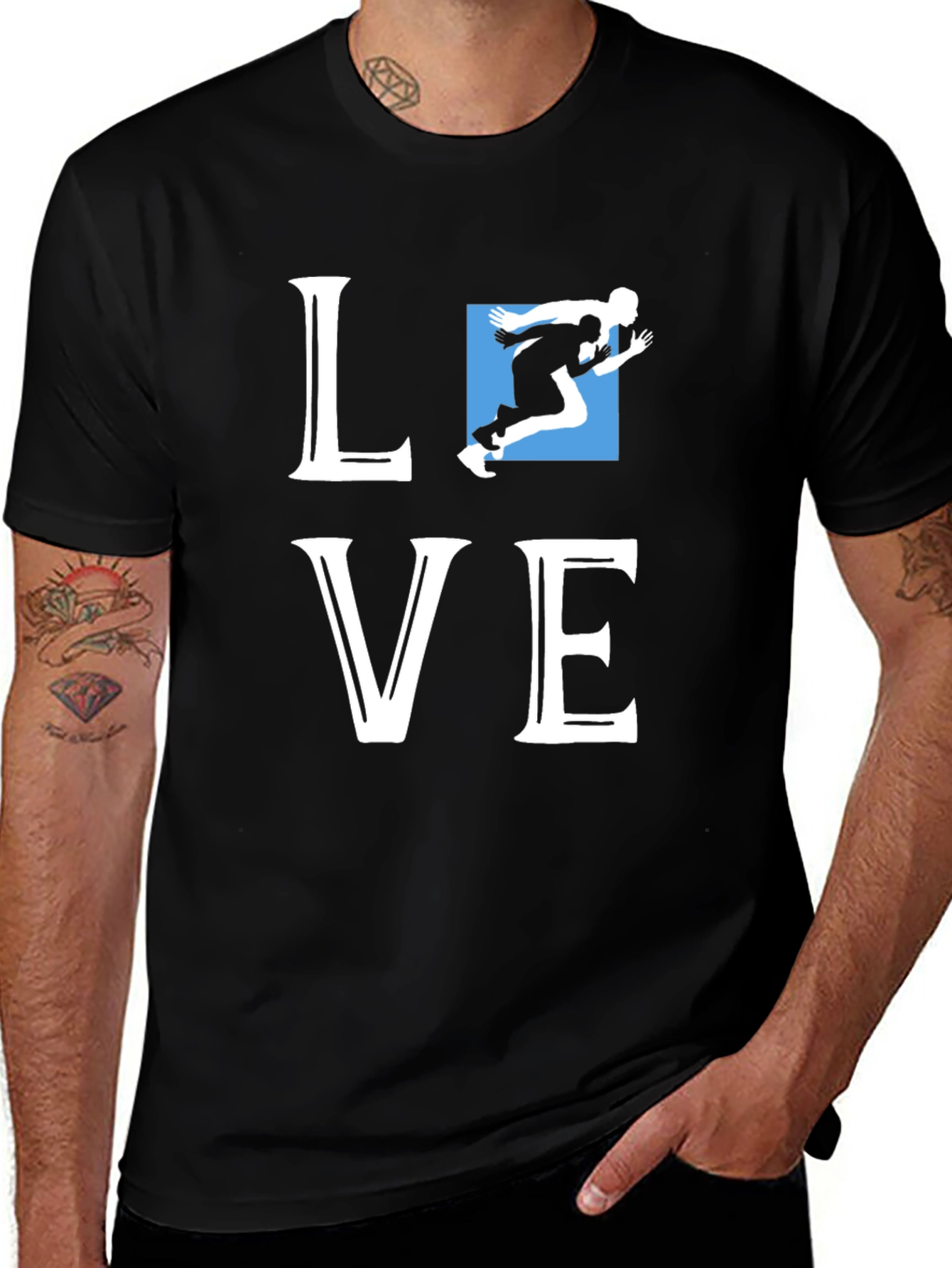 Love Running Graphic Tee - Black