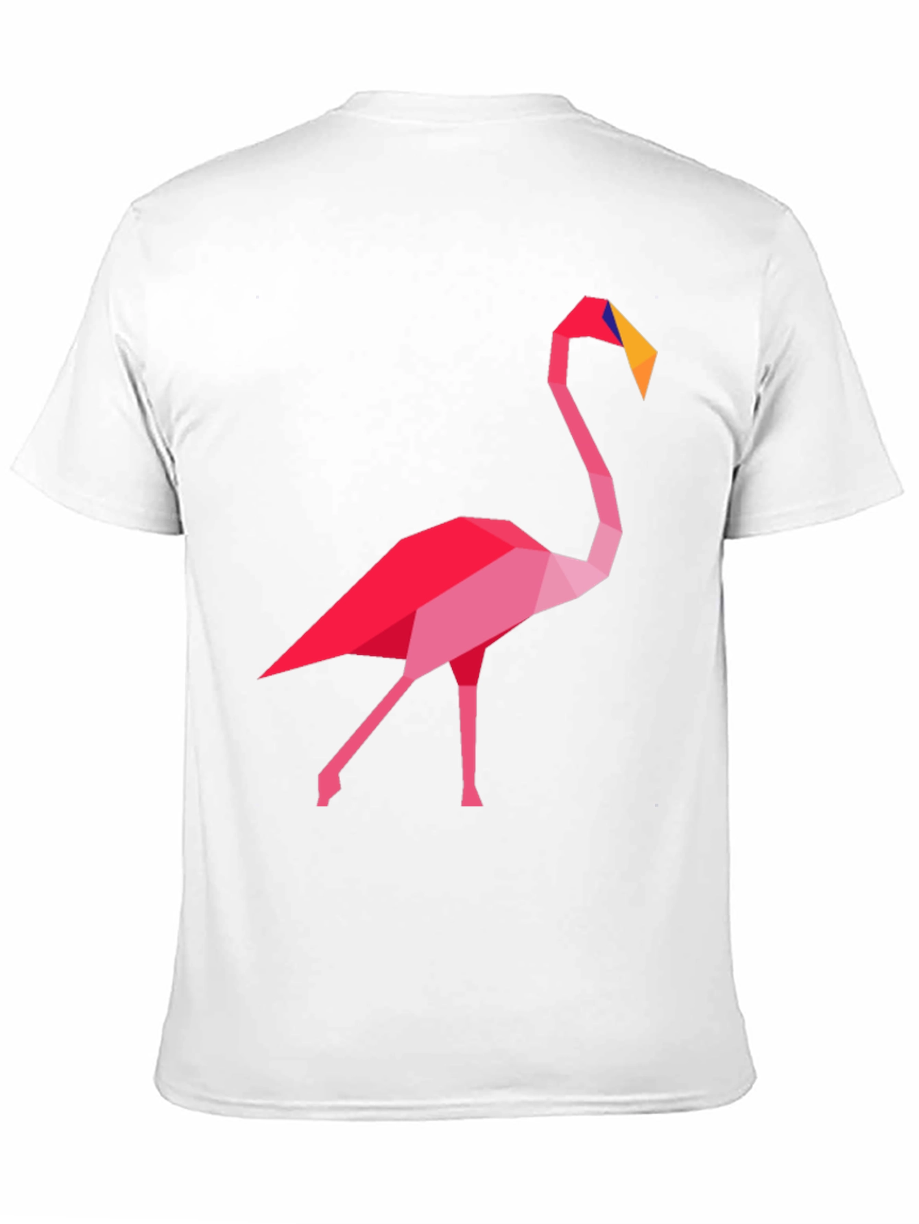 Geometric Flamingo Graphic Tee - Casual Black T-Shirt