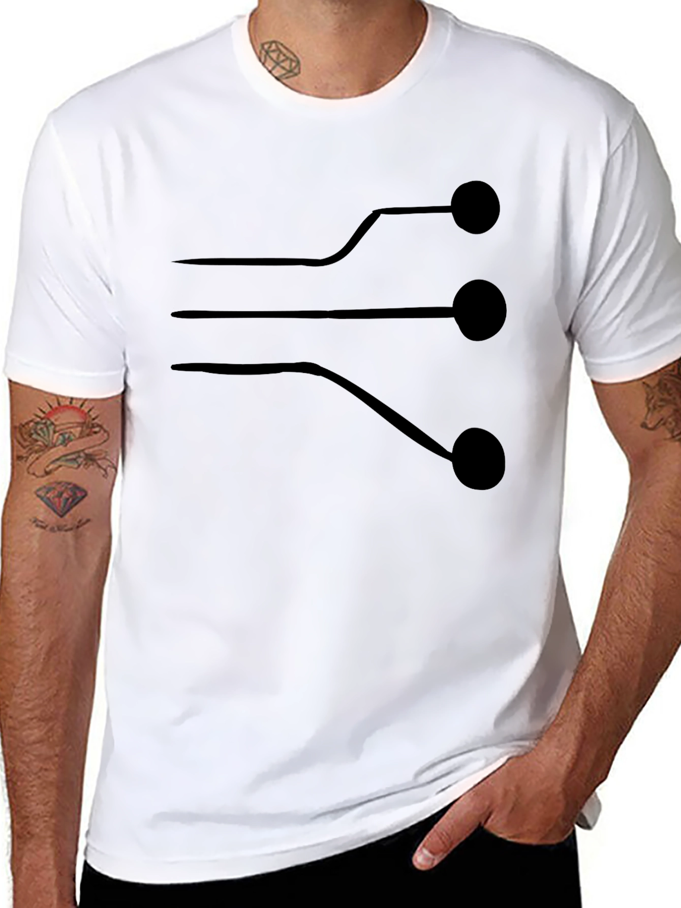 Circuit Board Graphic T-Shirt - Black