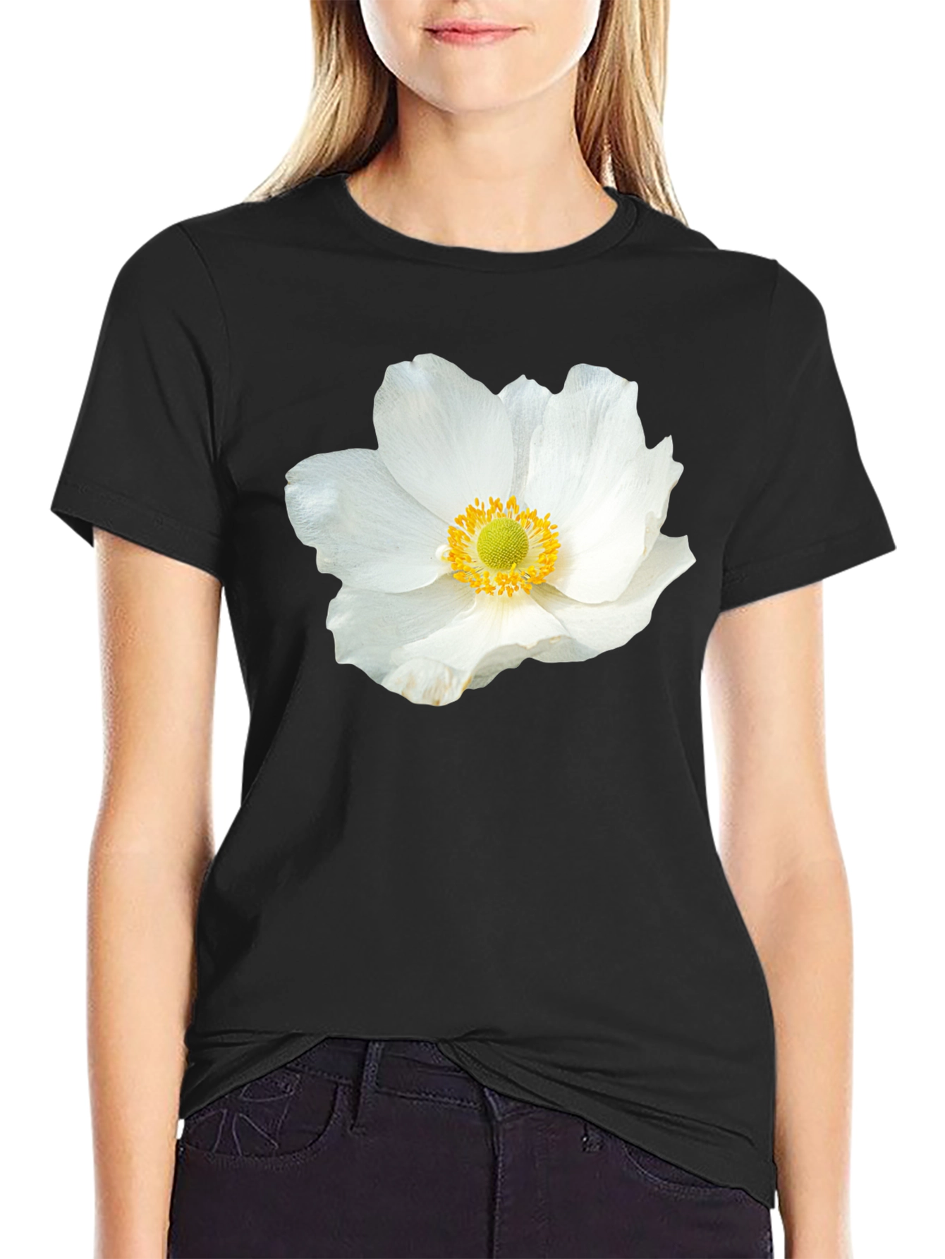 Floral Graphic Black T-Shirt