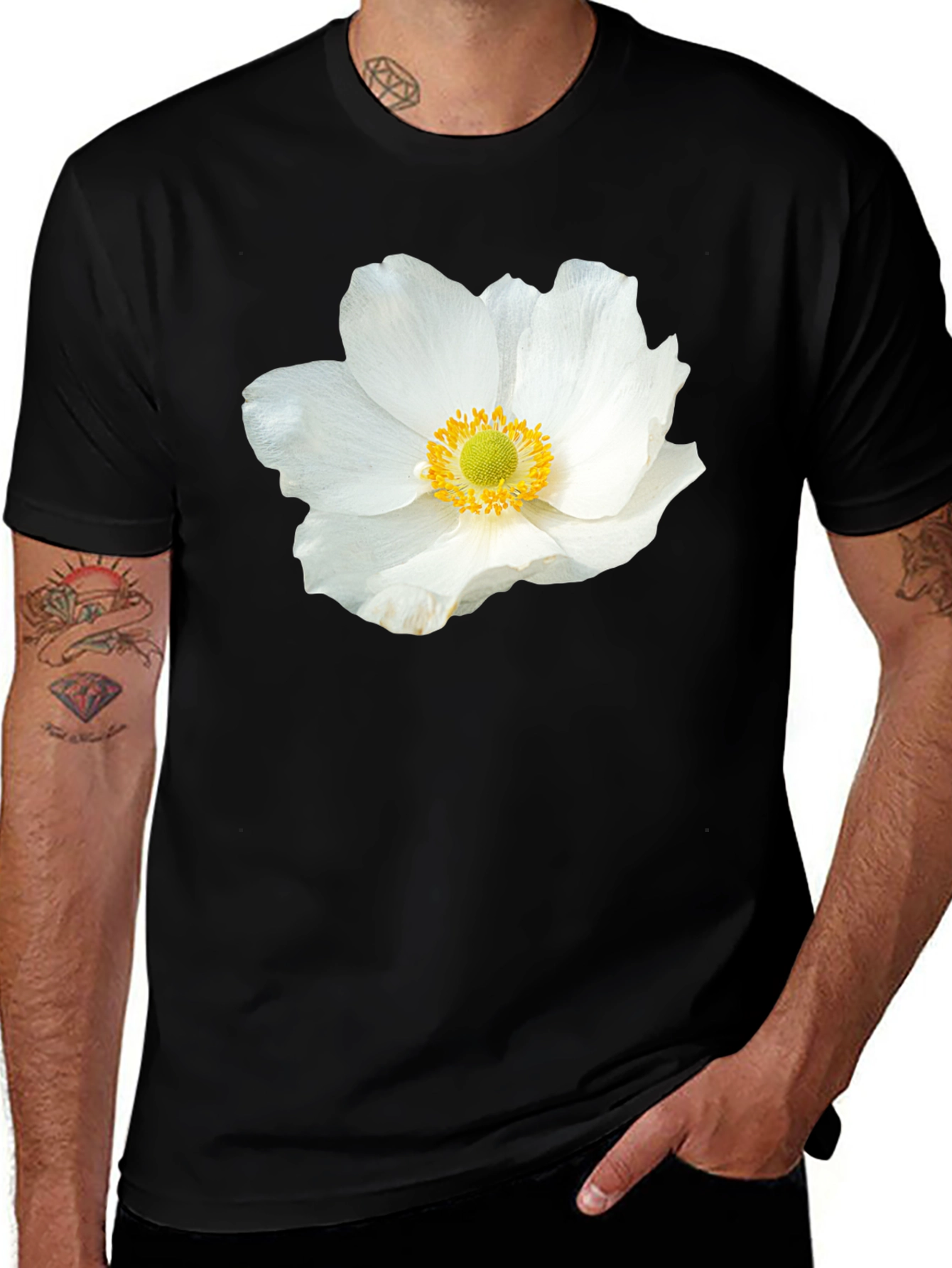 Floral Graphic Black T-Shirt