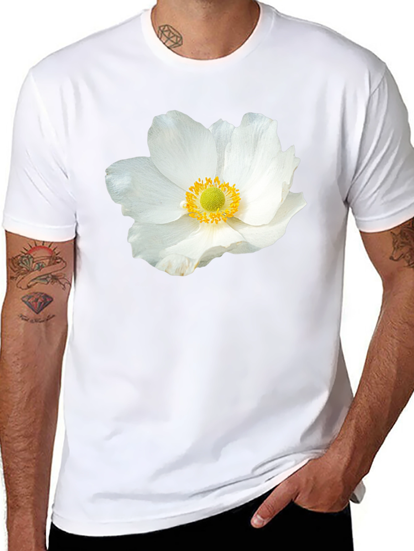 Floral Graphic Black T-Shirt