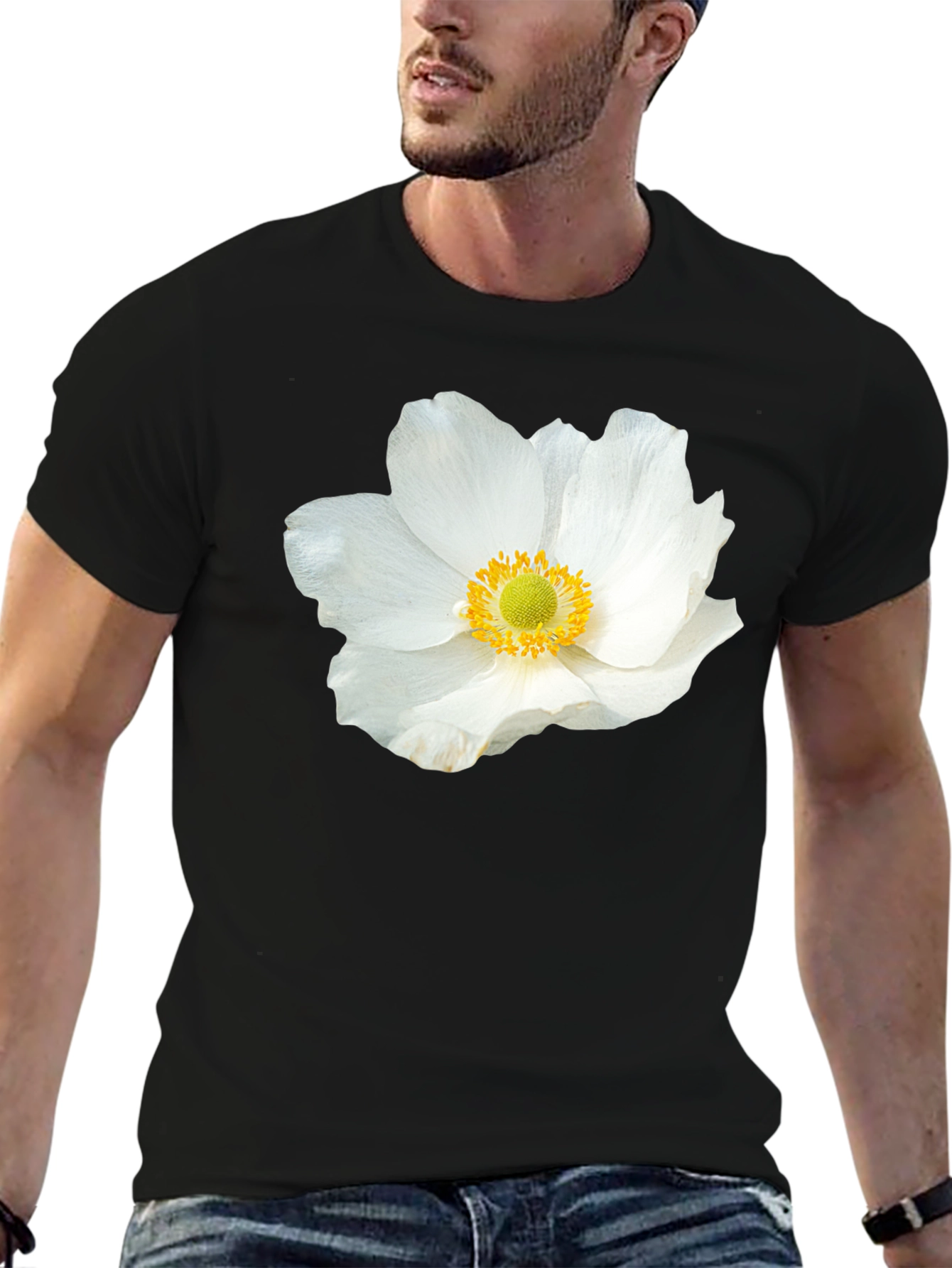 Floral Graphic Black T-Shirt