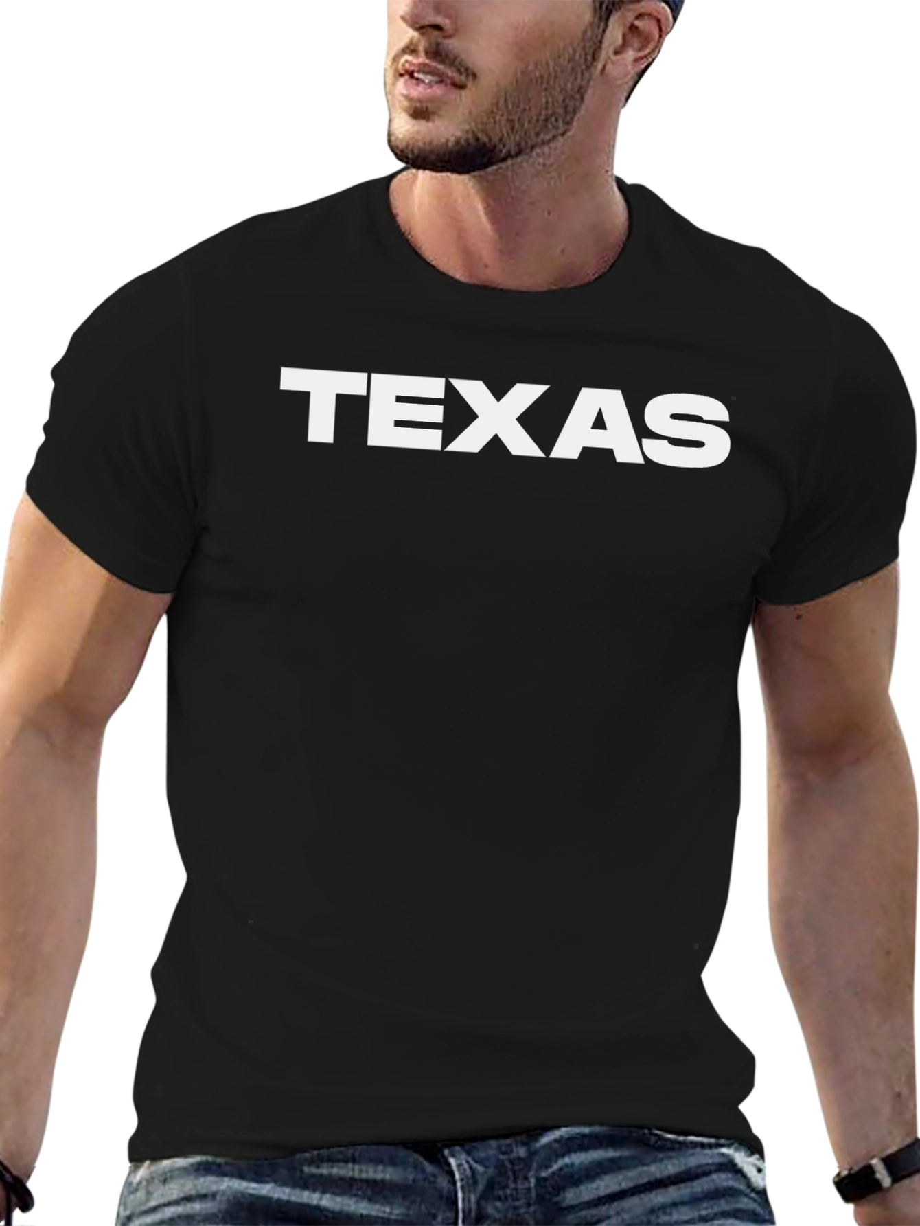 Texas Graphic Tee - Black Cotton Shirt
