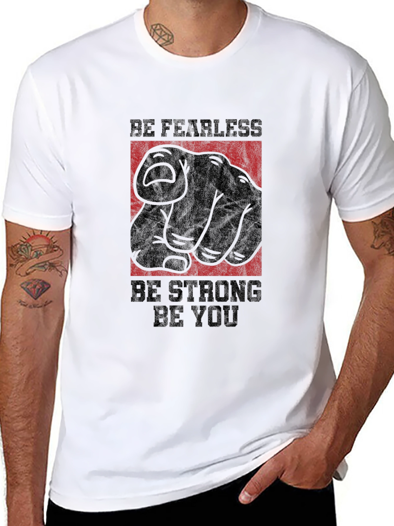Fearless Strong You Graphic Black T-Shirt