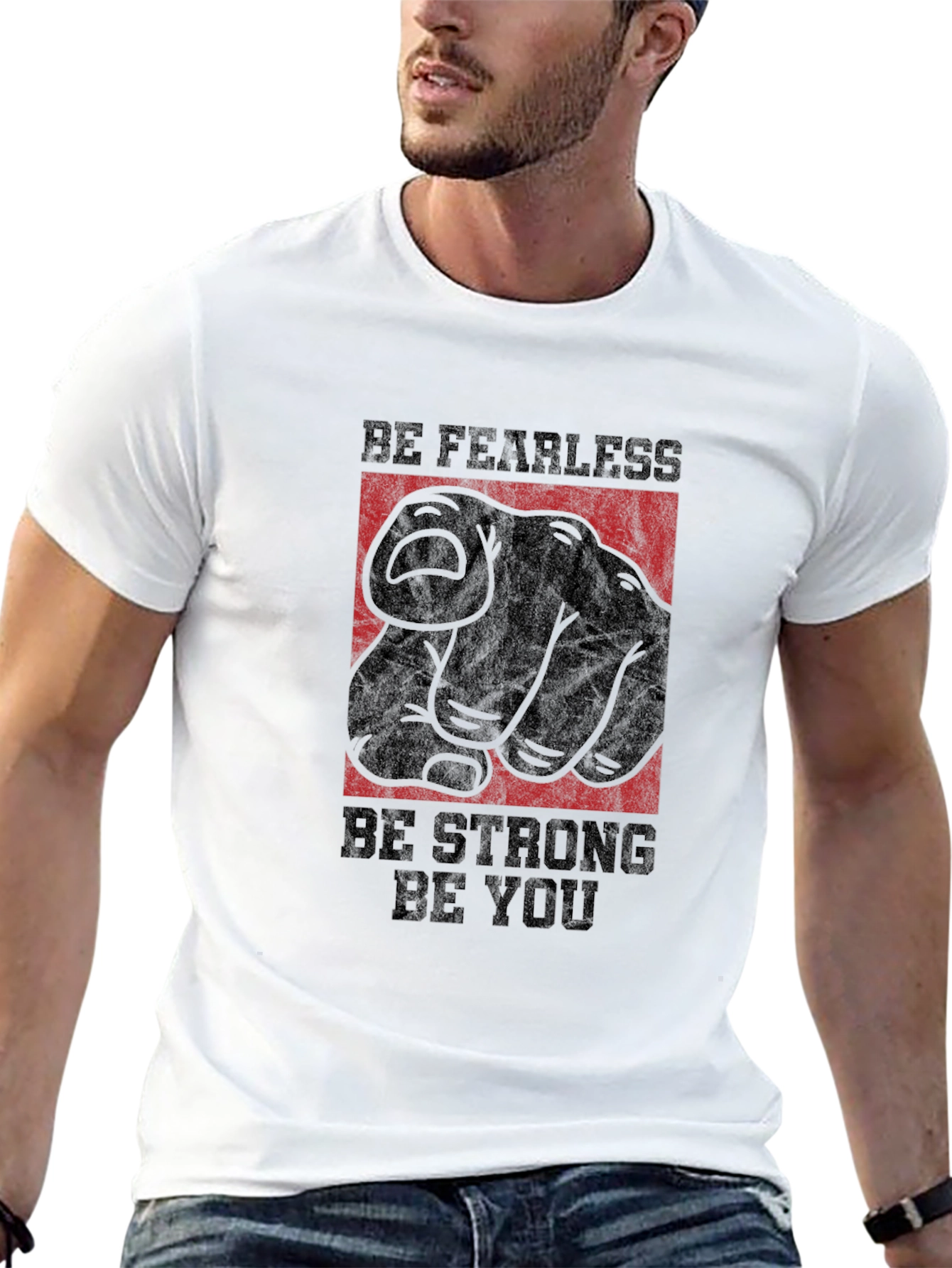 Fearless Strong You Graphic Black T-Shirt