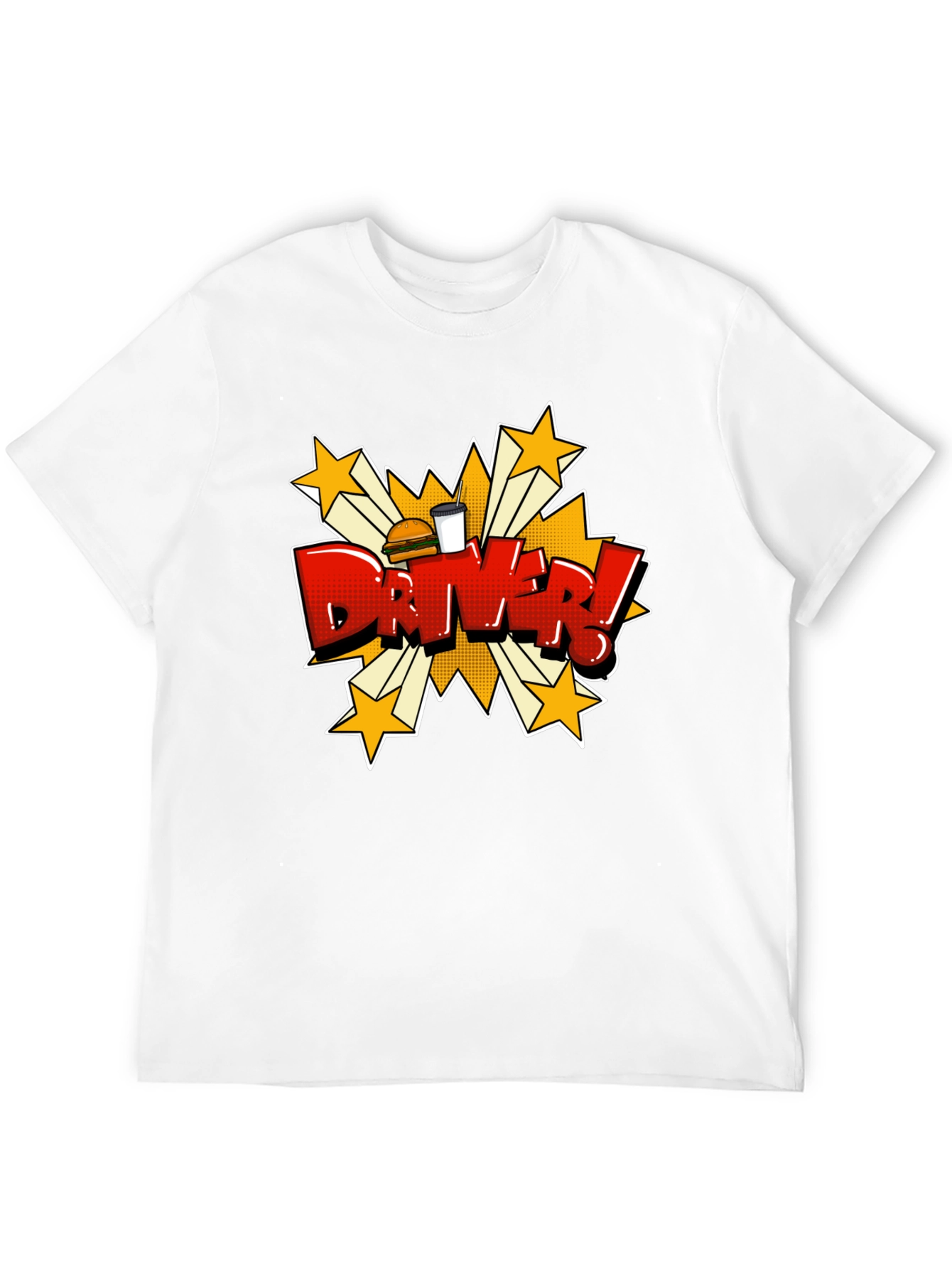 Driver Cartoon T-Shirt - Fast Food Delivery Style