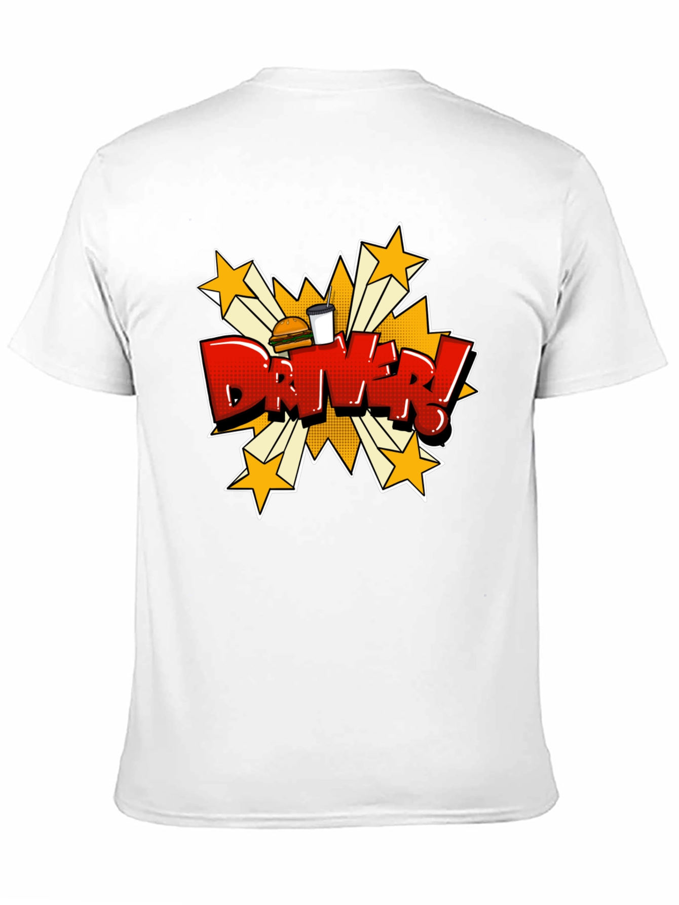 Driver Cartoon T-Shirt - Fast Food Delivery Style