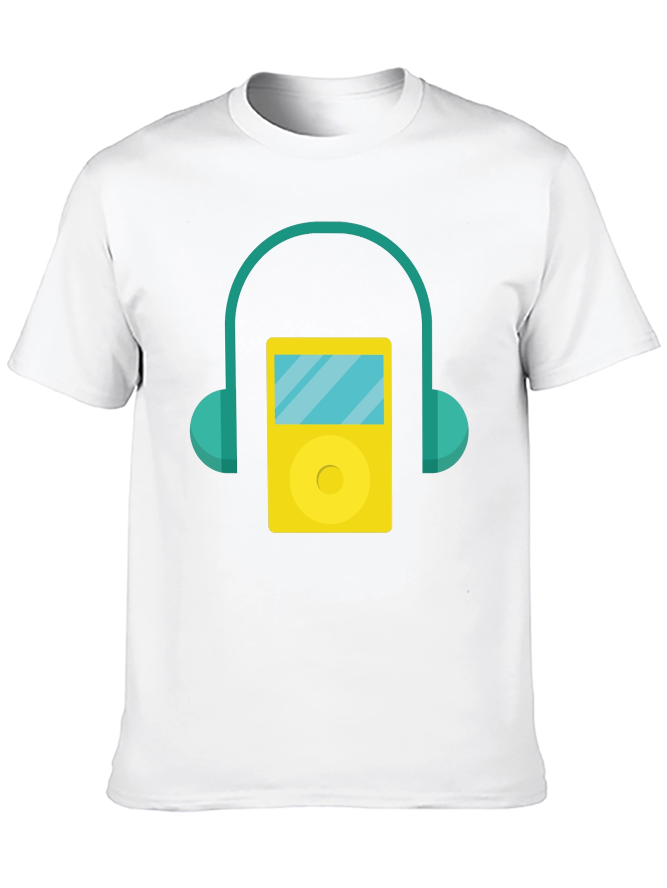 Retro Music Player Graphic Tee - Black Cotton T-Shirt