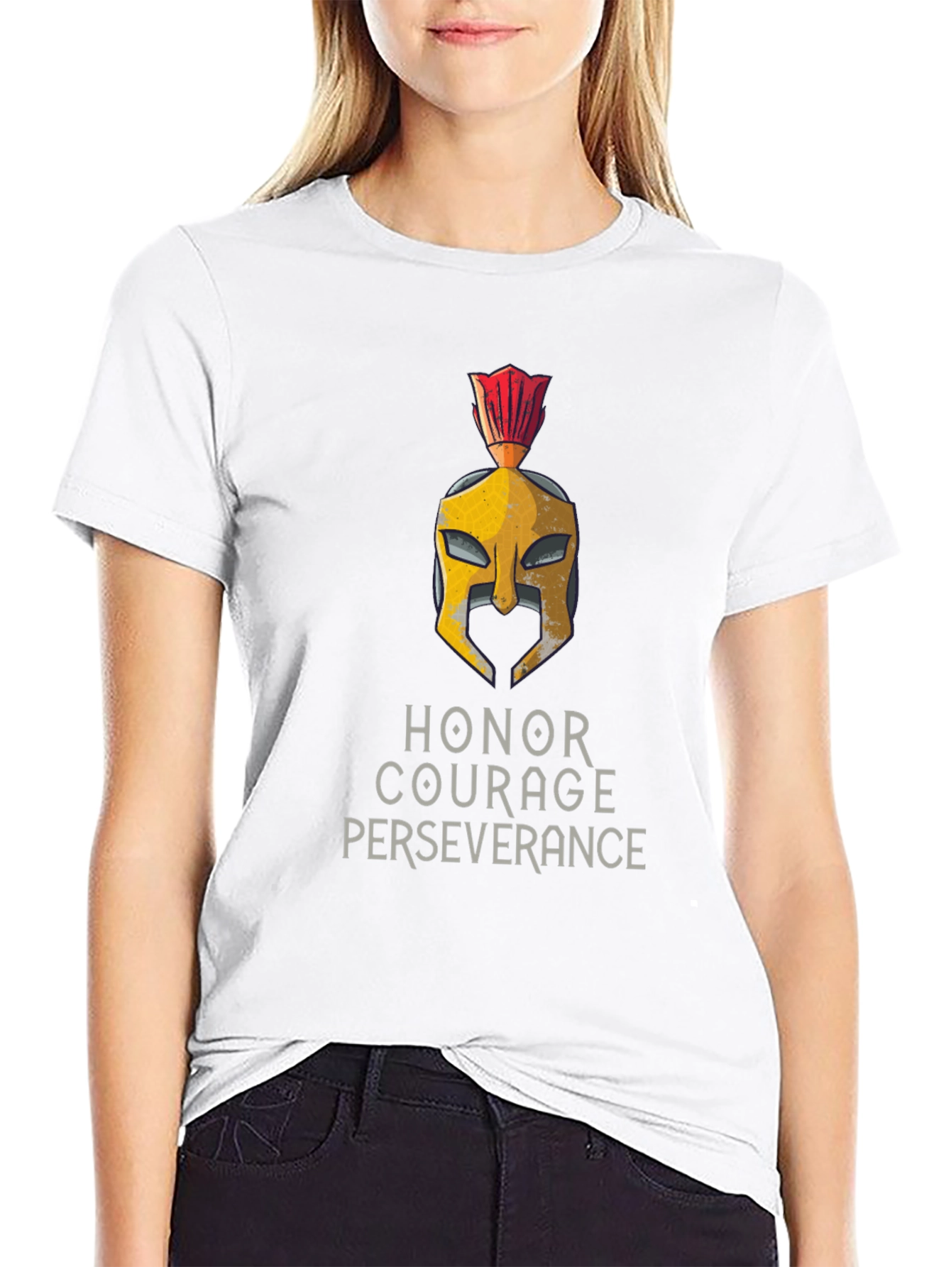 Honor Courage Perseverance Spartan Helmet T-Shirt