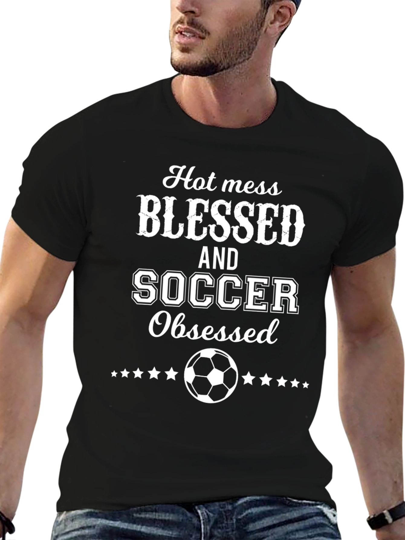 Hot Mess Blessed Soccer Obsessed T-Shirt