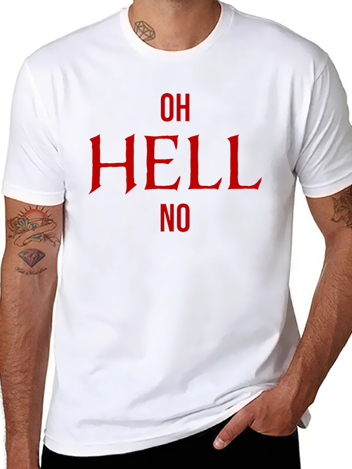 Oh Hell No Graphic T-Shirt - Bold Red Design