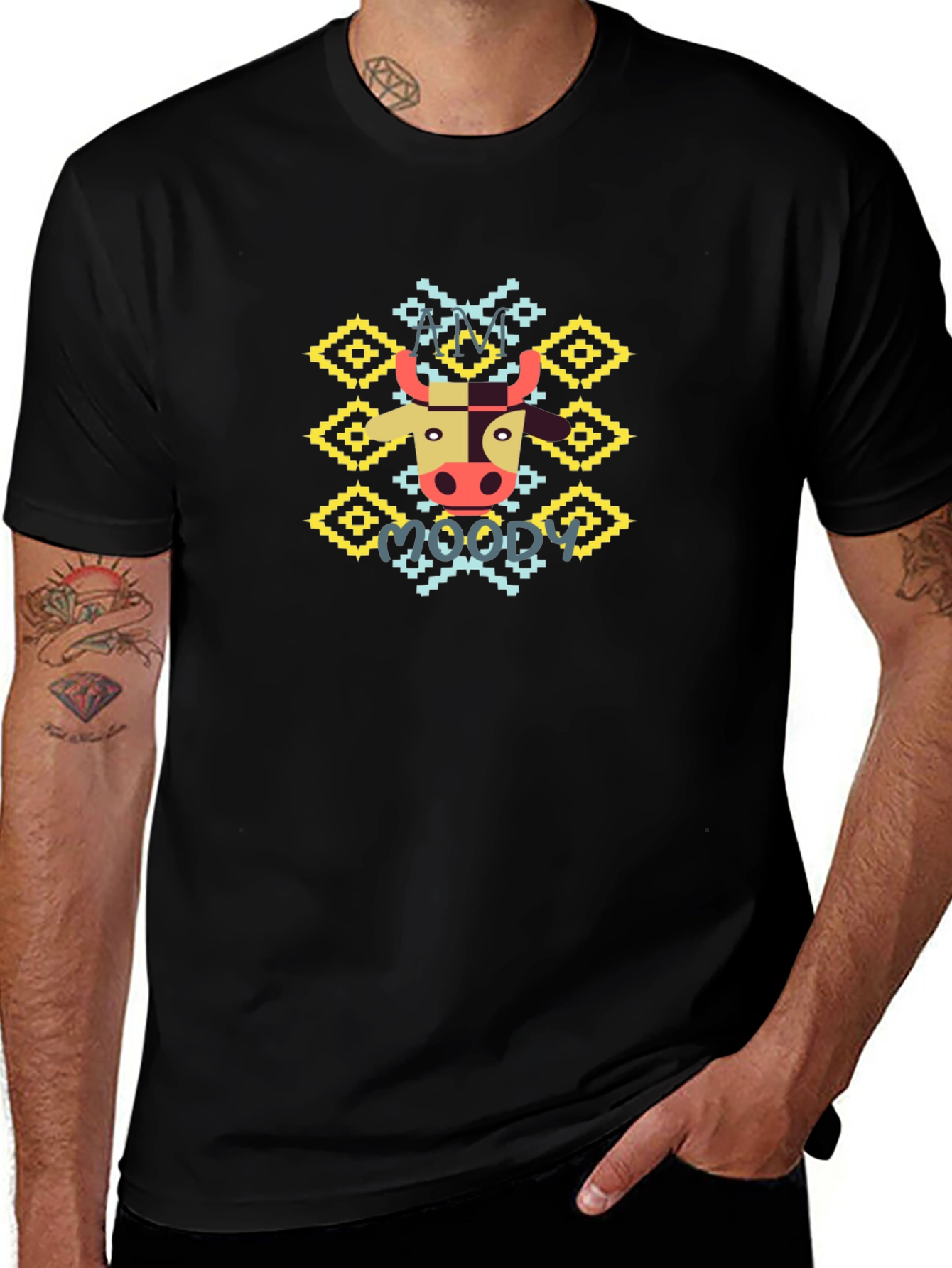Moody Cow Graphic Tee - Fun & Unique Style