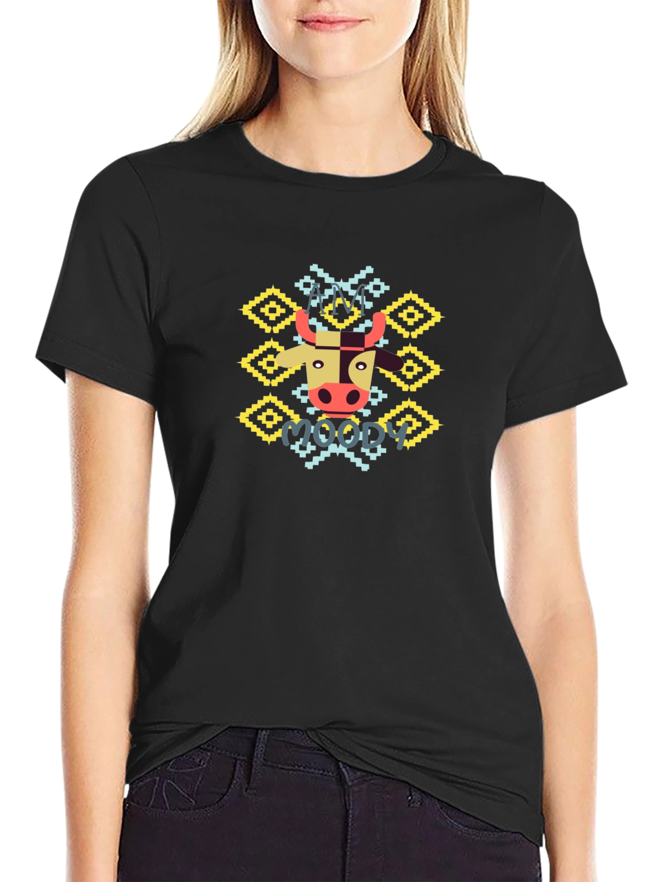 Moody Cow Graphic Tee - Fun & Unique Style