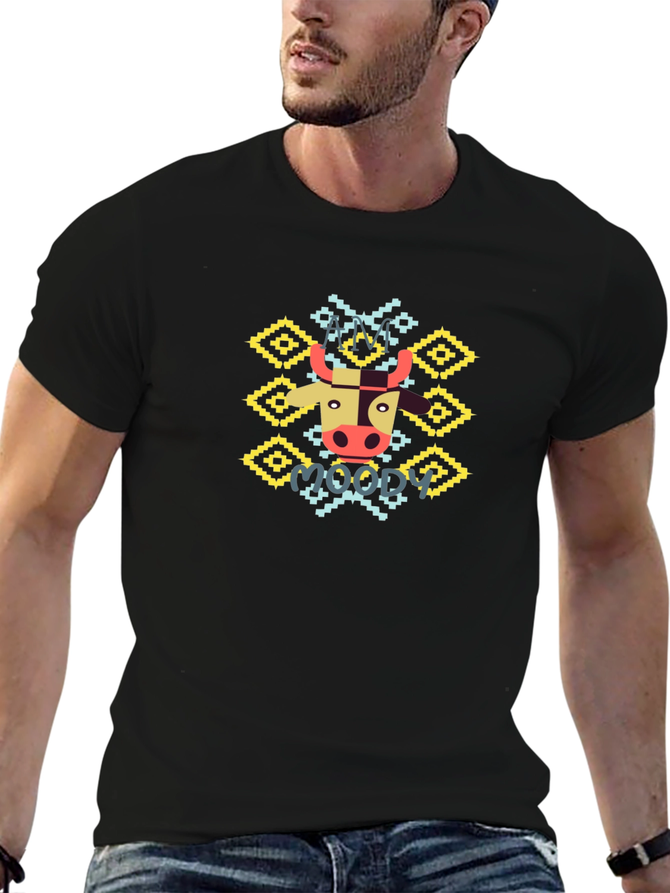 Moody Cow Graphic Tee - Fun & Unique Style