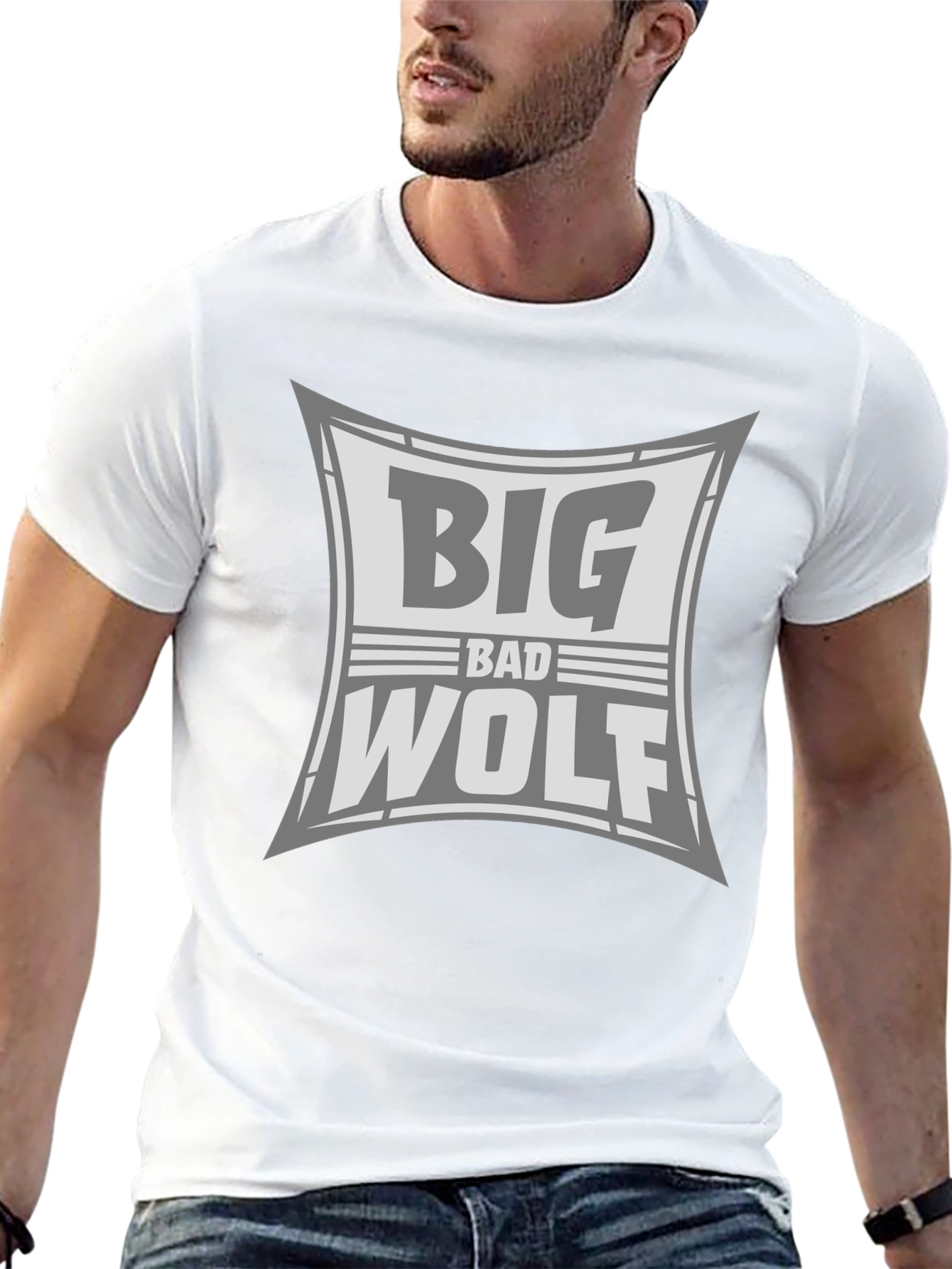 Big Bad Wolf Graphic Print Black T-Shirt