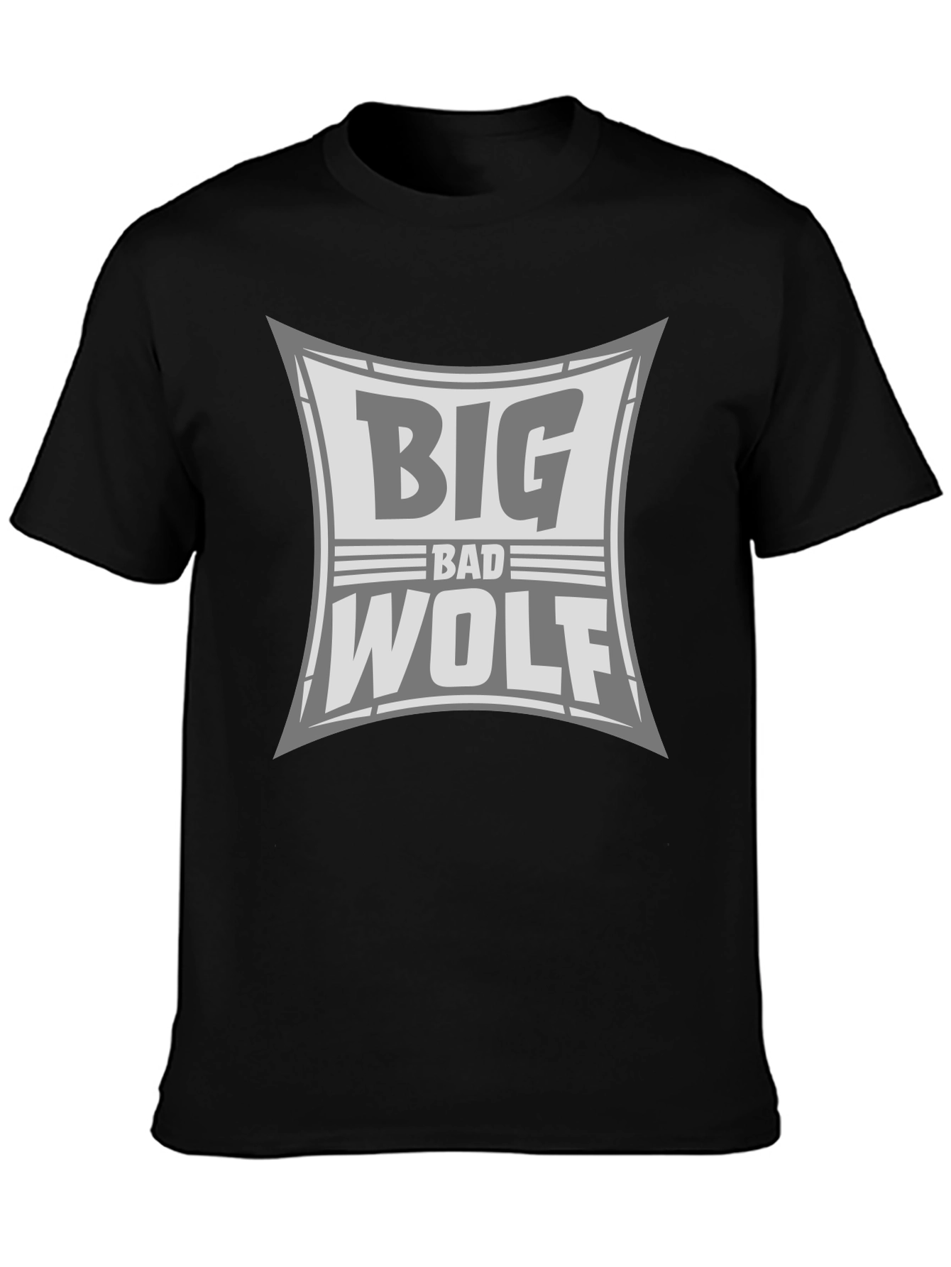 Big Bad Wolf Graphic Print Black T-Shirt