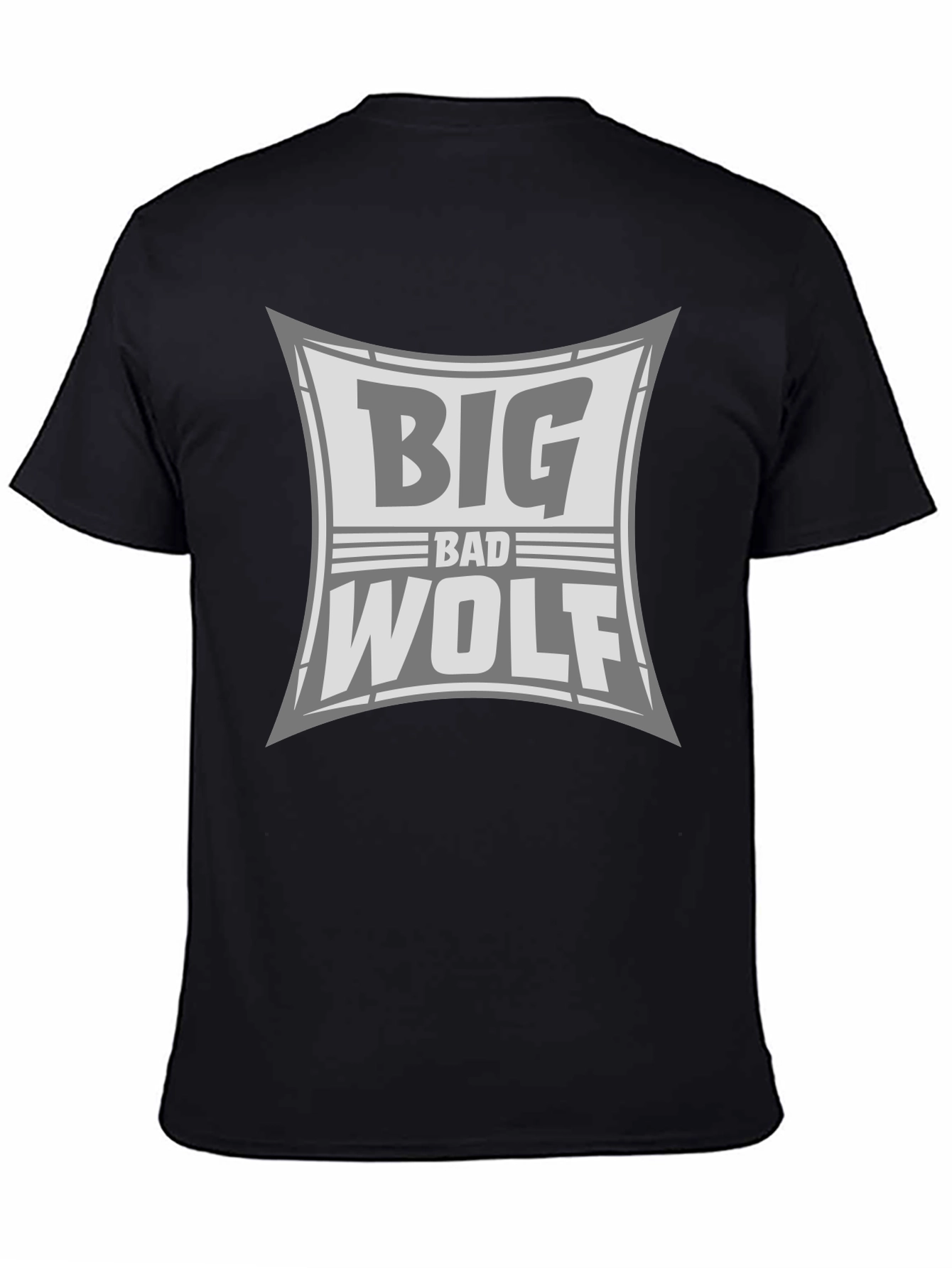 Big Bad Wolf Graphic Print Black T-Shirt