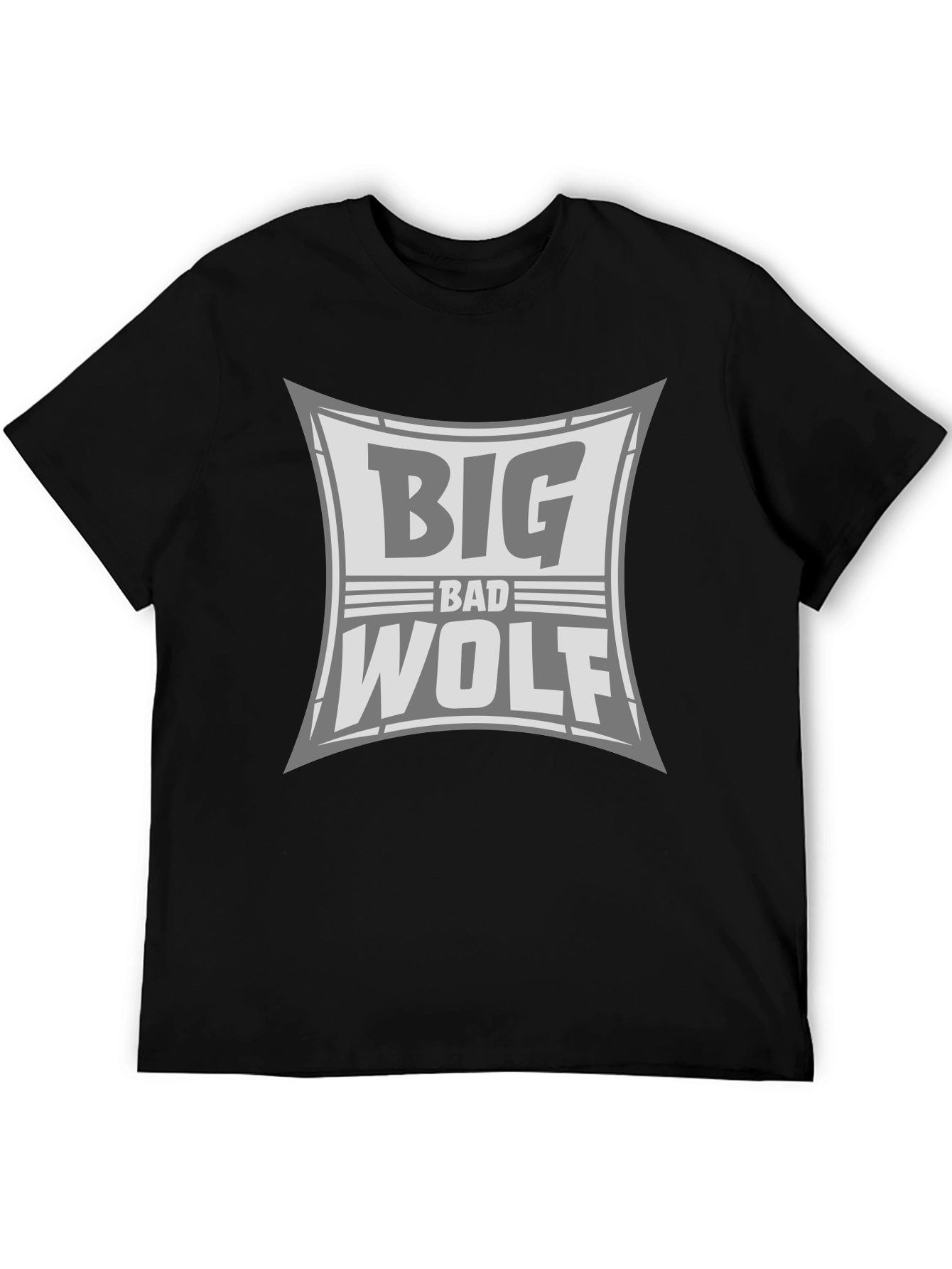 Big Bad Wolf Graphic Print Black T-Shirt