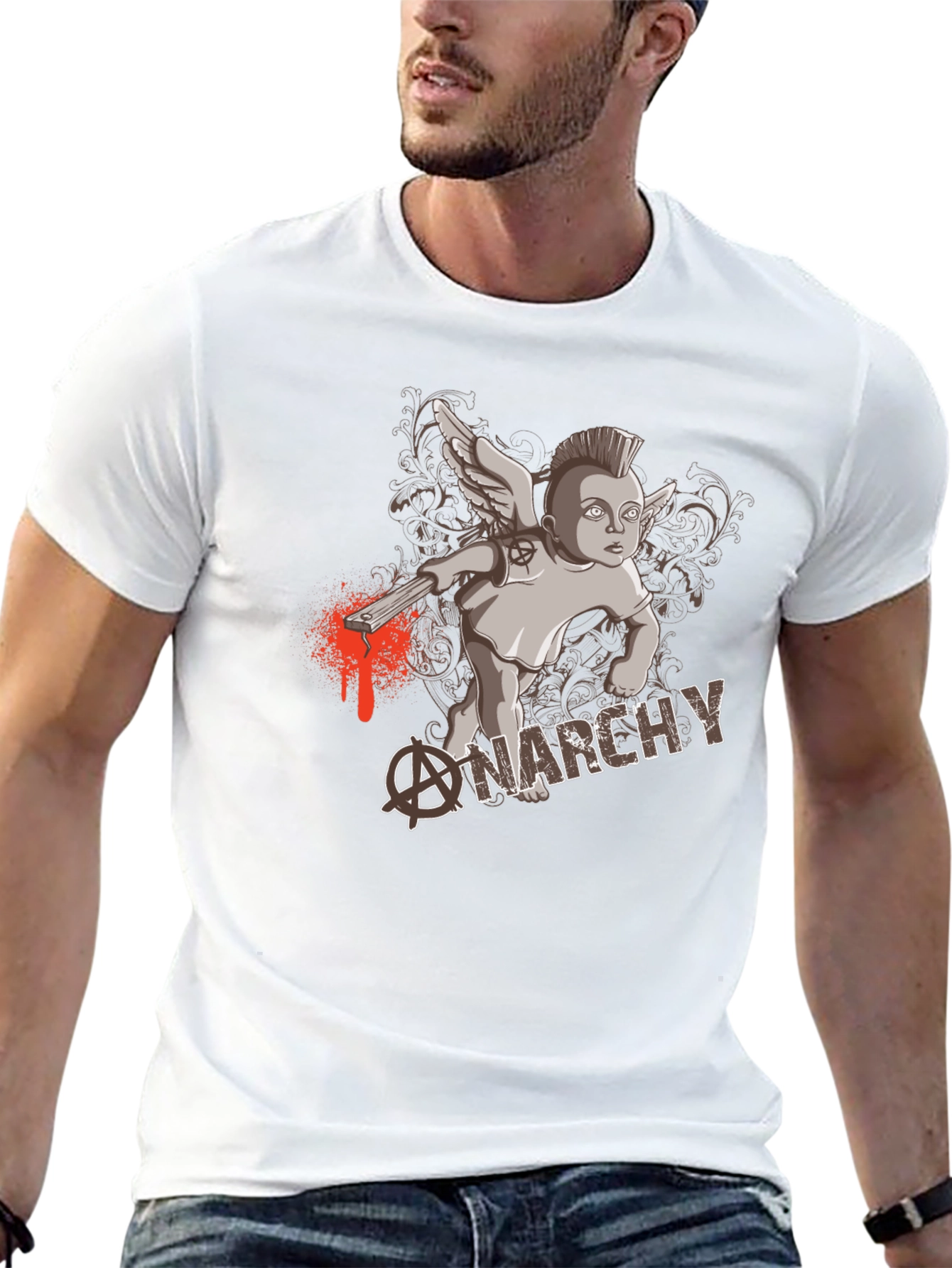 Anarchy Punk Angel Black T-Shirt