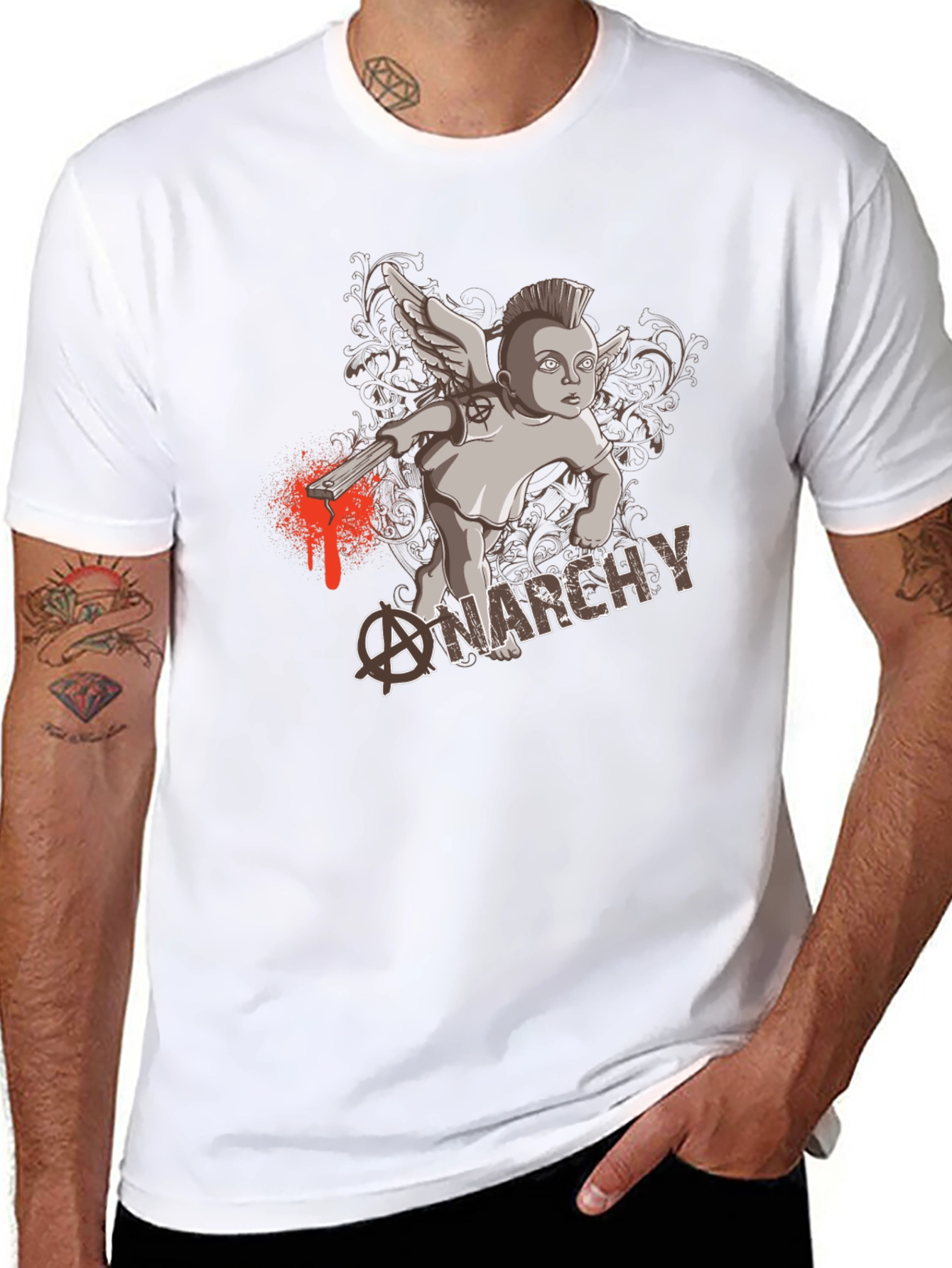 Anarchy Punk Angel Black T-Shirt