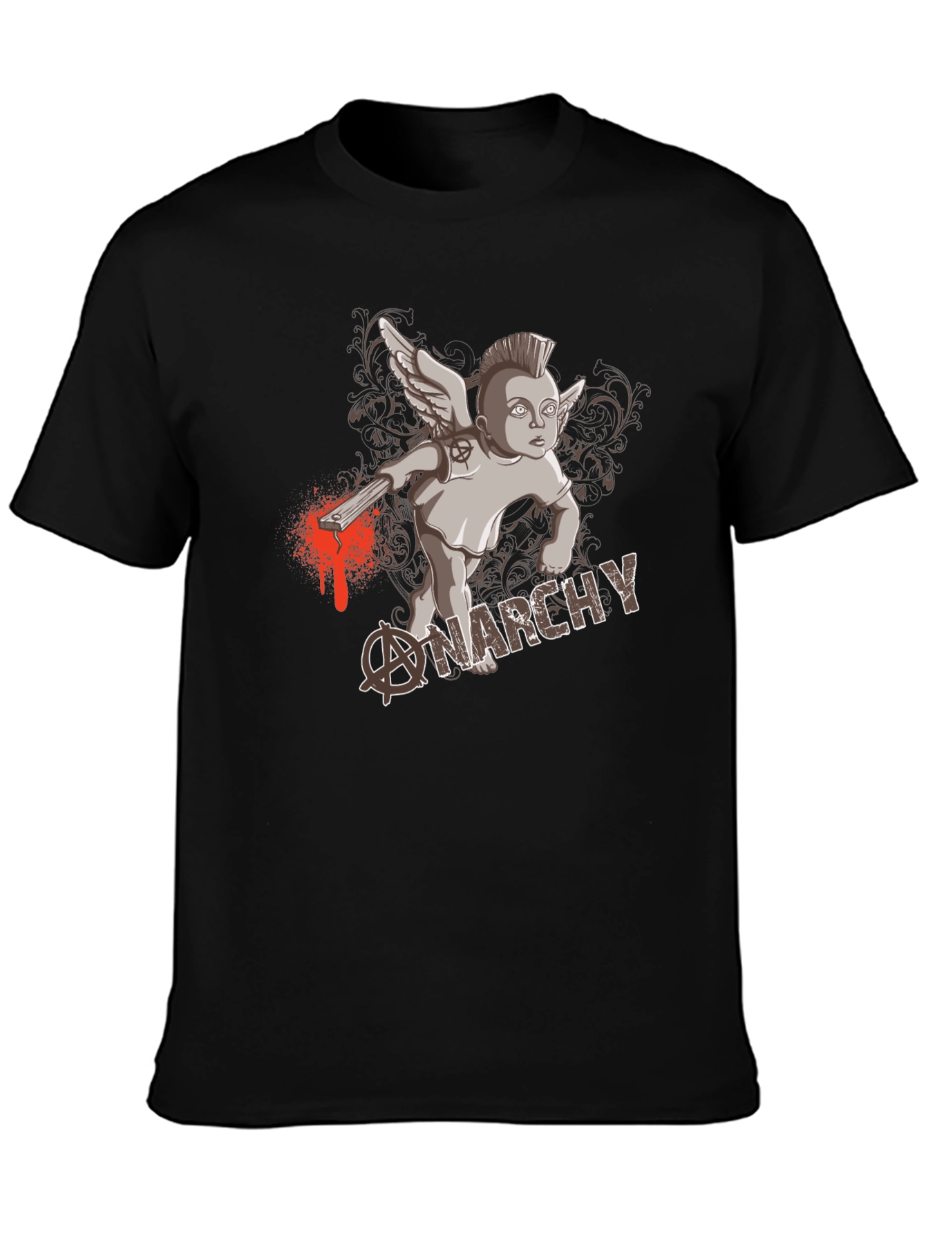 Anarchy Punk Angel Black T-Shirt