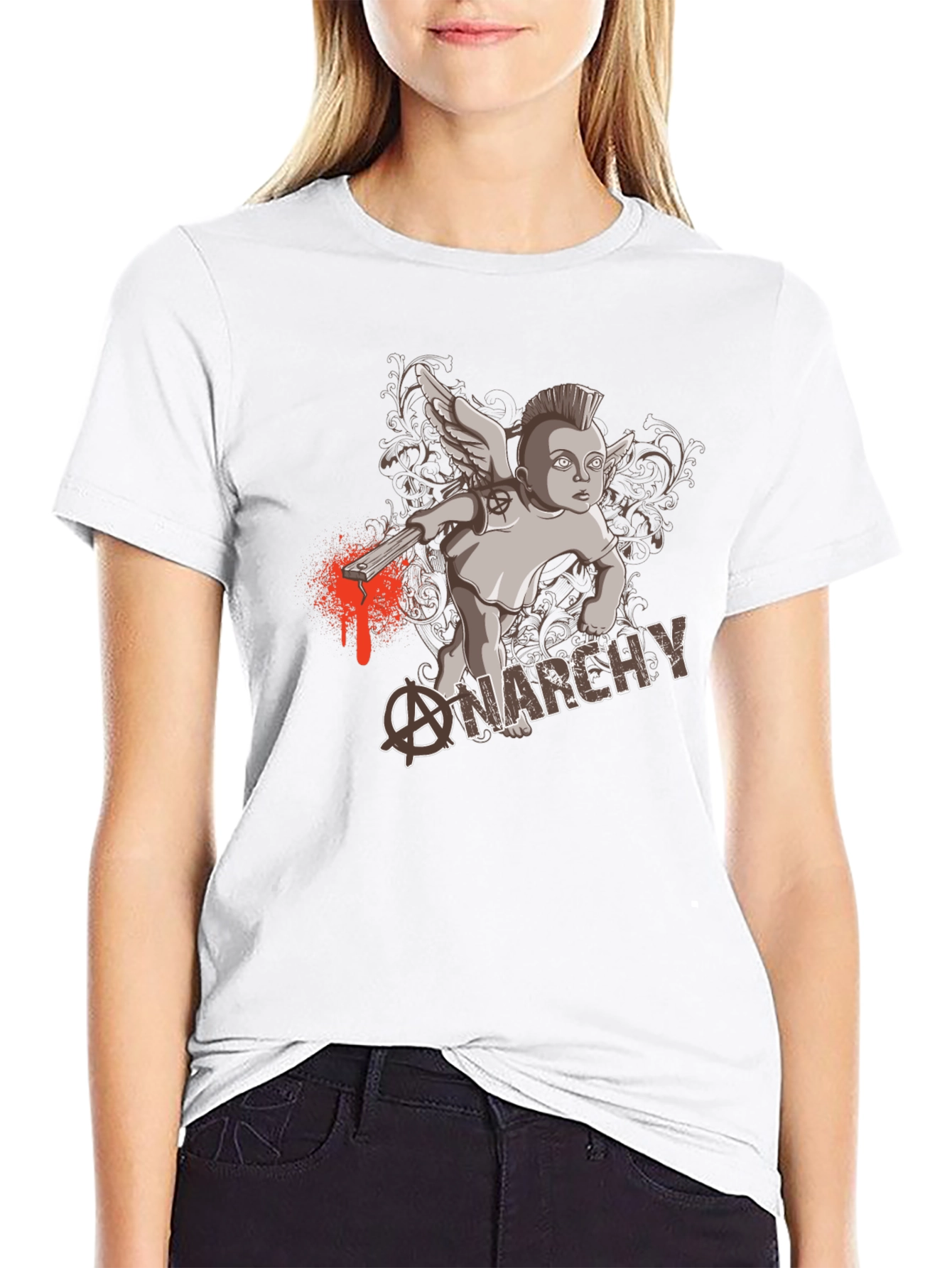Anarchy Punk Angel Black T-Shirt