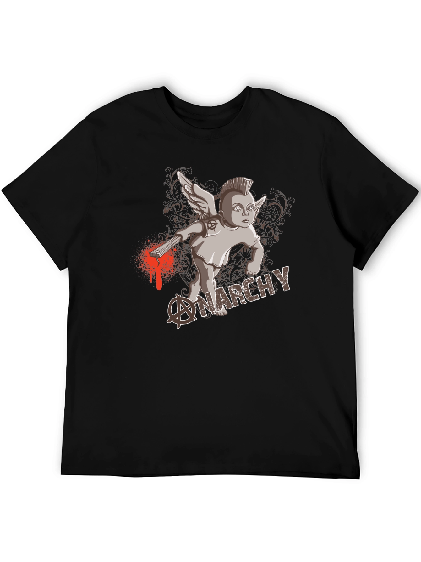 Anarchy Punk Angel Black T-Shirt