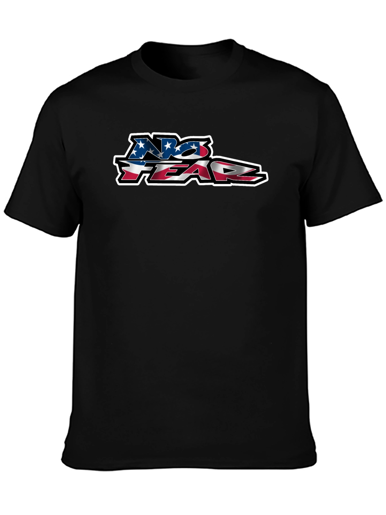 No Fear USA Flag Graphic Black T-Shirt