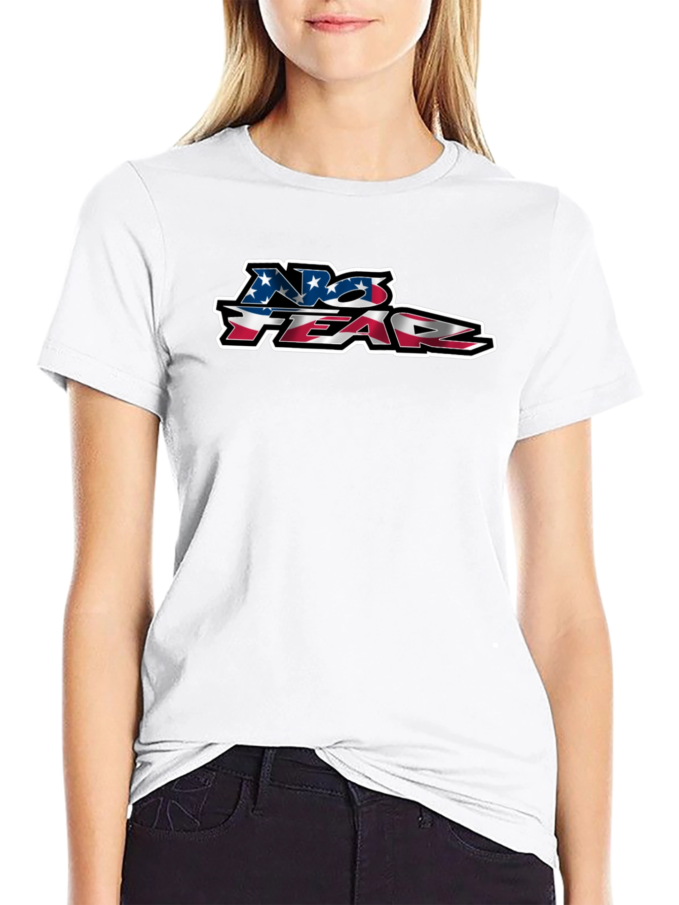 No Fear USA Flag Graphic Black T-Shirt