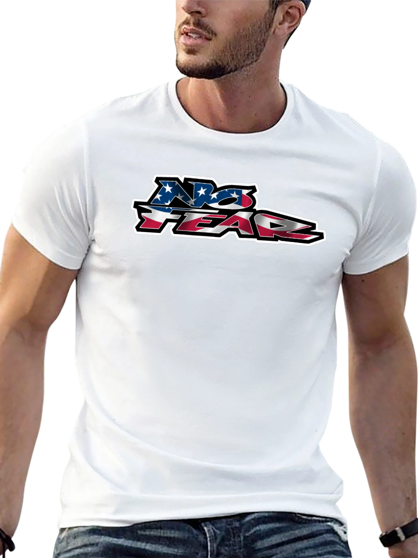 No Fear USA Flag Graphic Black T-Shirt