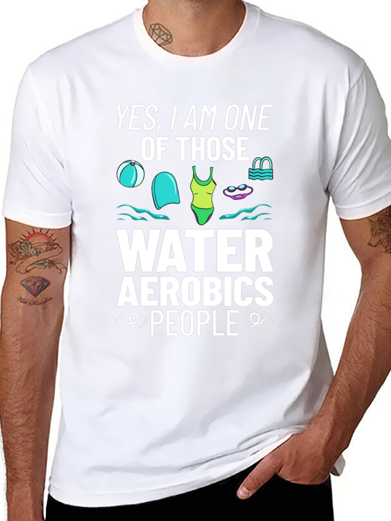 Water Aerobics Enthusiast Black Tee
