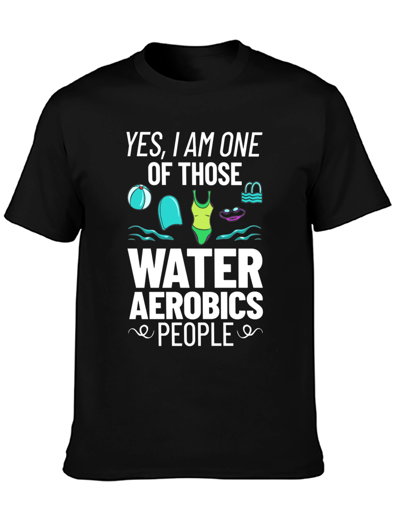 Water Aerobics Enthusiast Black Tee