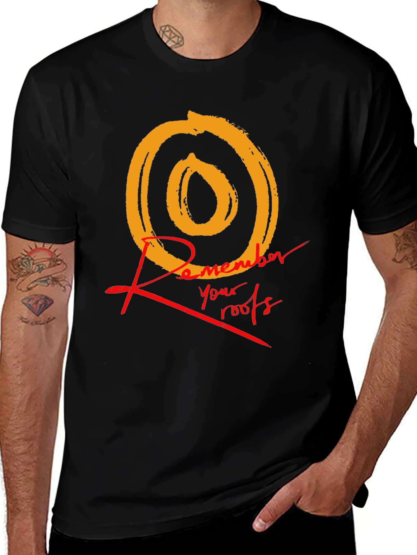 Remember Your Roots Graphic Tee - Black