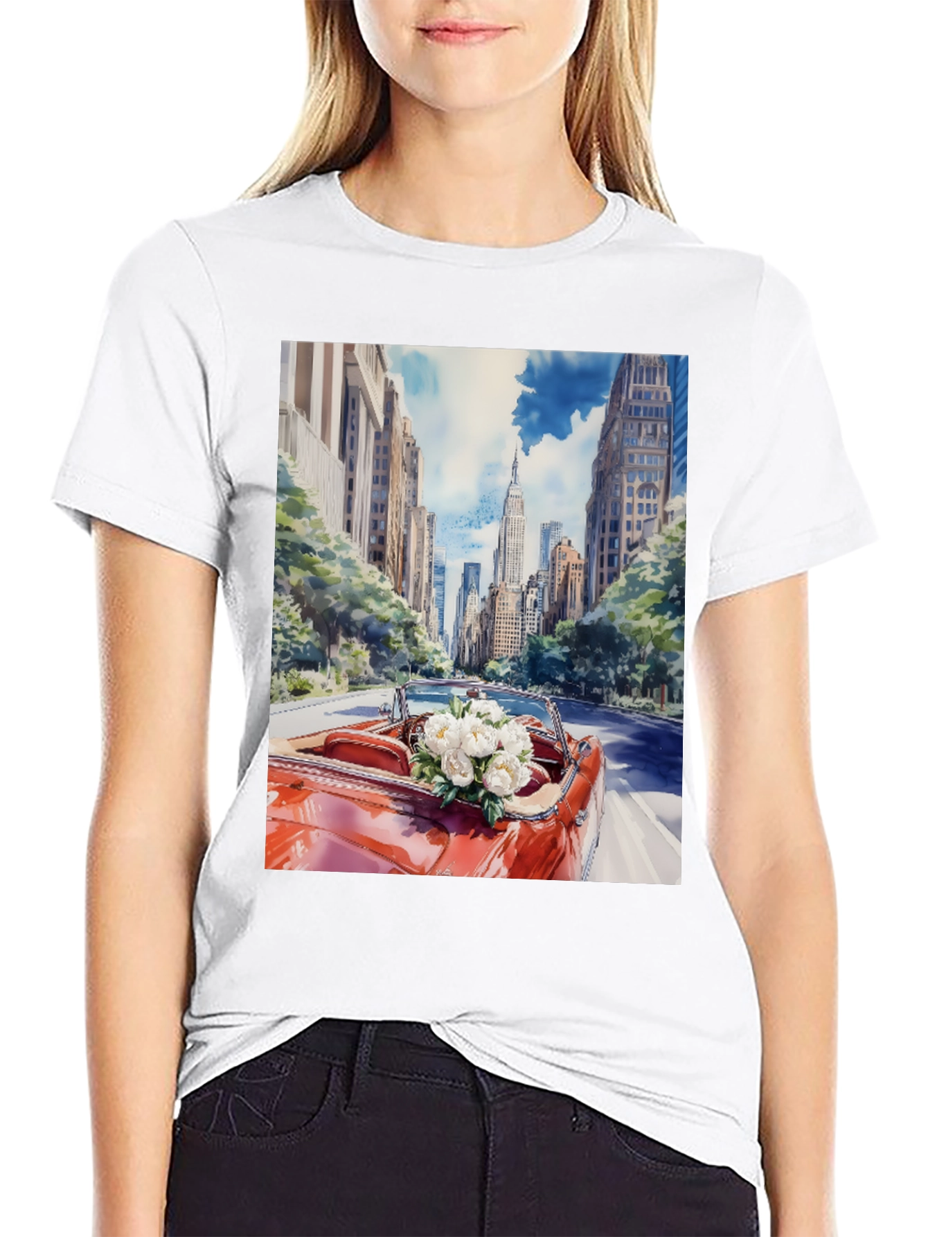 Cityscape Convertible Car T-Shirt