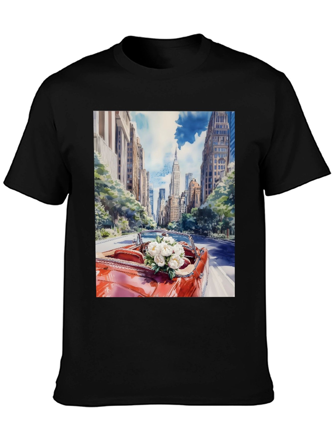 Cityscape Convertible Car T-Shirt