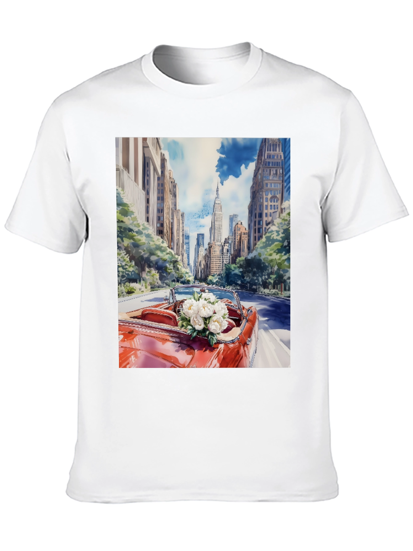 Cityscape Convertible Car T-Shirt