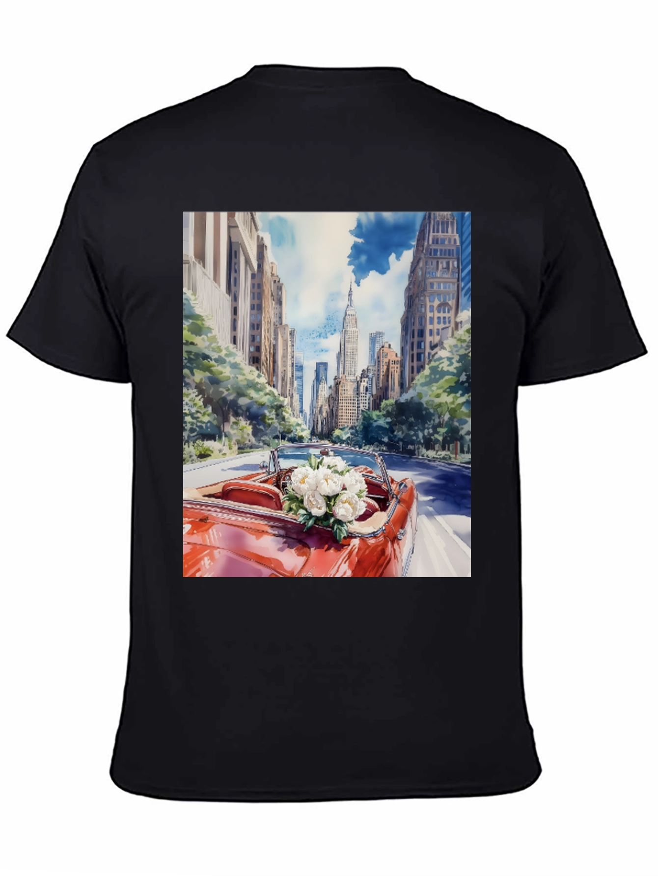 Cityscape Convertible Car T-Shirt